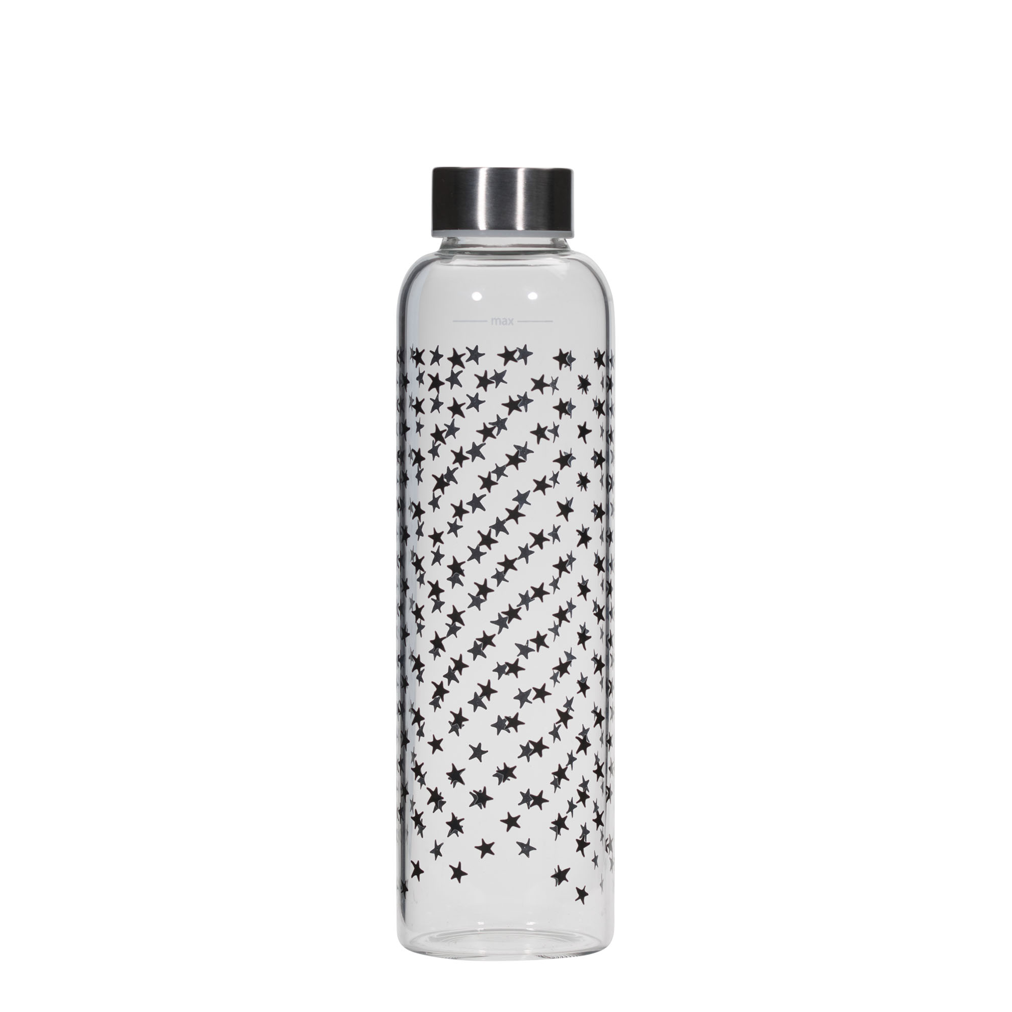 Gourde 500 ml 'Perseus', motif : étoiles noires, bouchage: Bougage à vis Gourde 500 ml 'Perseus', motif : étoiles noires, bouchage: Bougage à vis