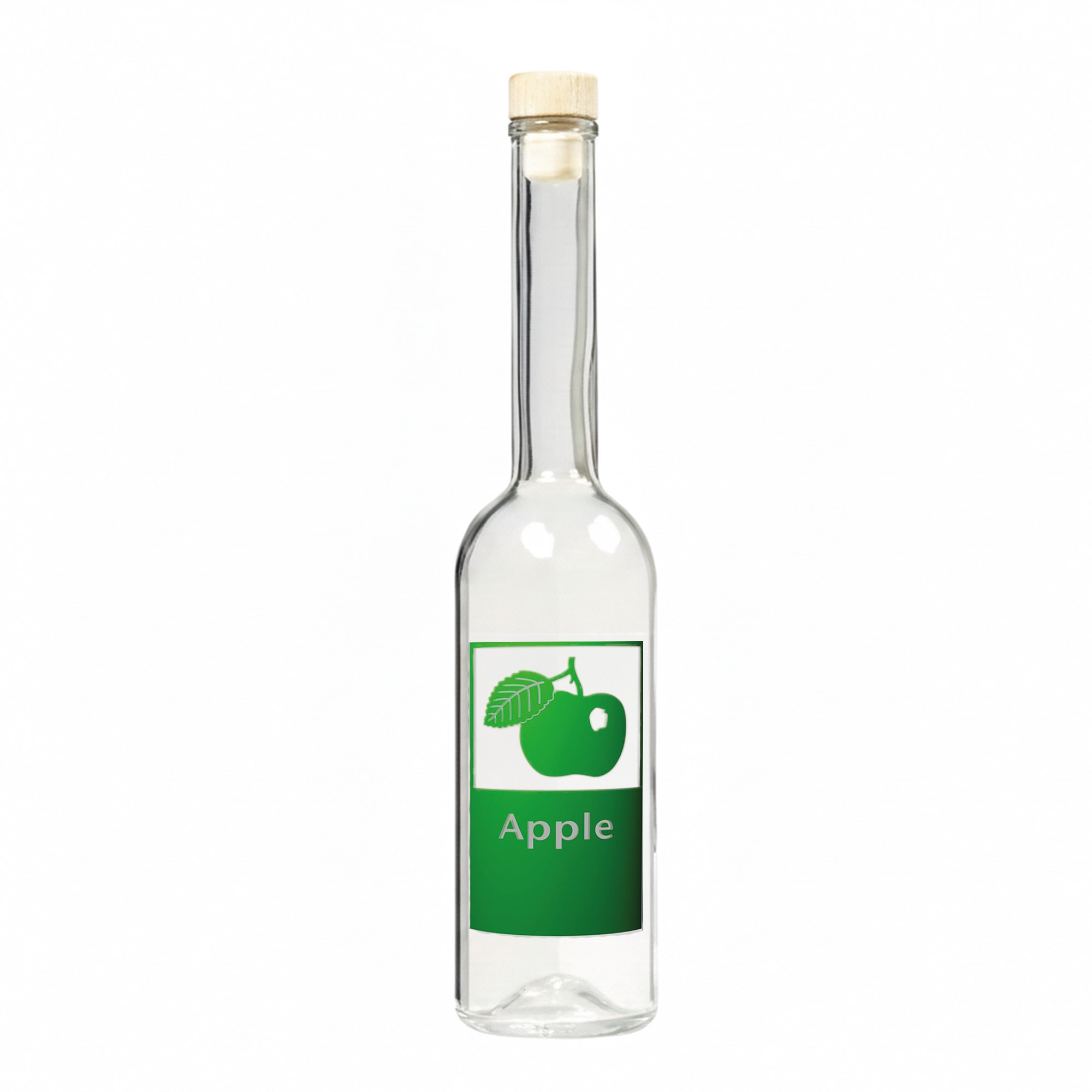 Bouteille en verre 500 ml 'Opera', motif : Apple, bouchage: bouchon