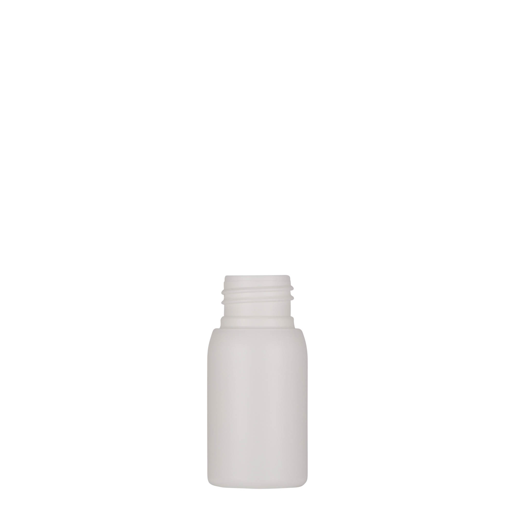 Plastic fles 'Tuffy', 30 ml, HDPE, wit, monding: 24/410