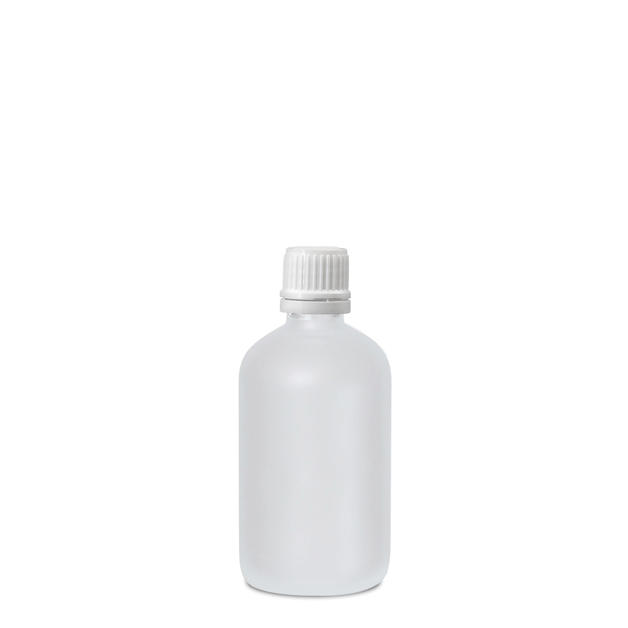 100 ml medicijnfles, glas, bruin mat, opening: DIN 18