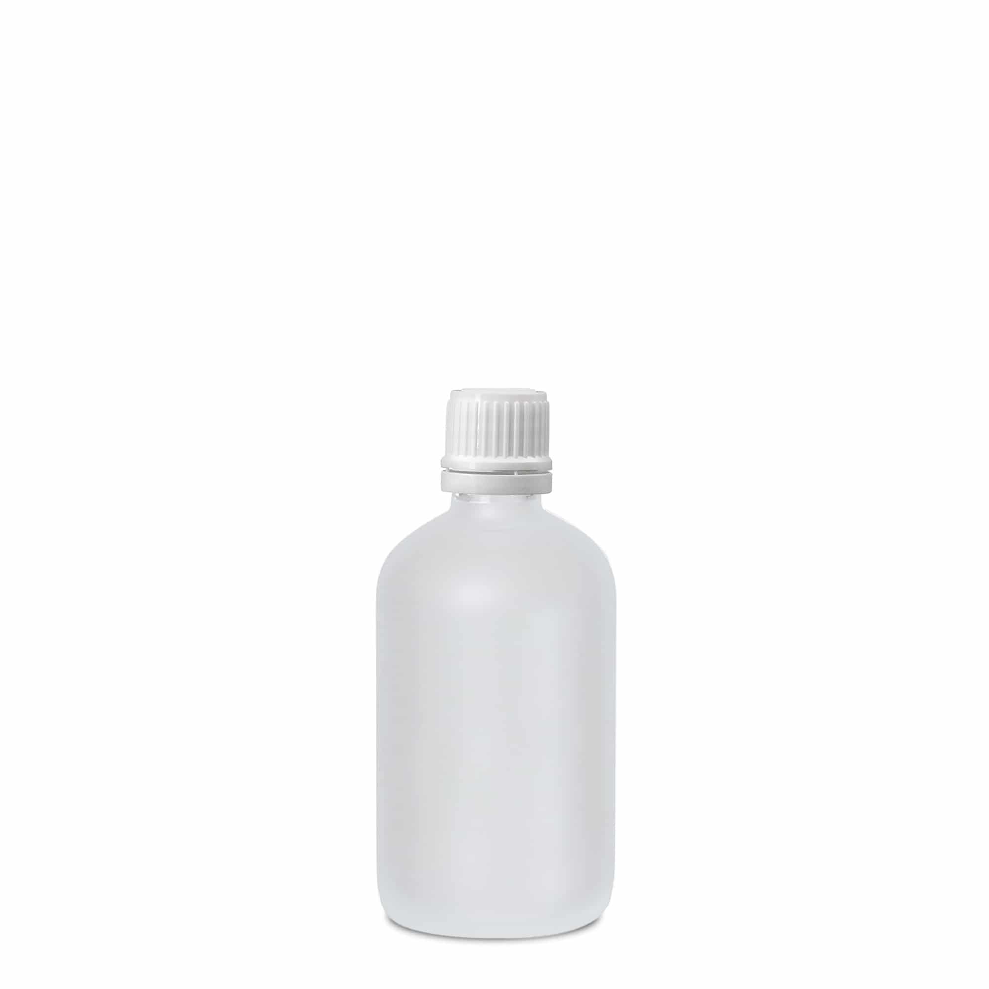 100 ml medicijnfles, glas, bruin mat, opening: DIN 18