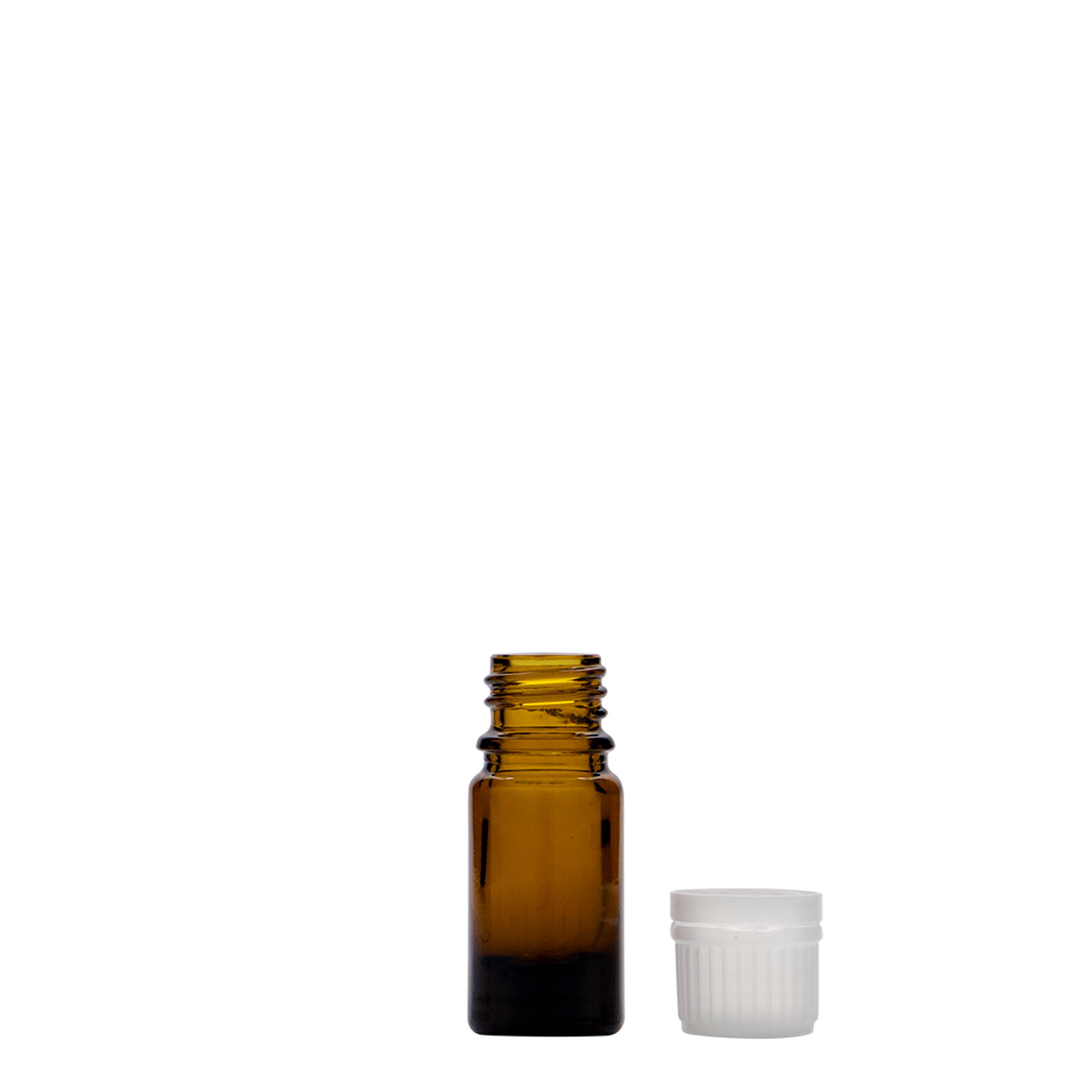 Medicijnfles, 5 ml, glas, bruin, monding: DIN 18