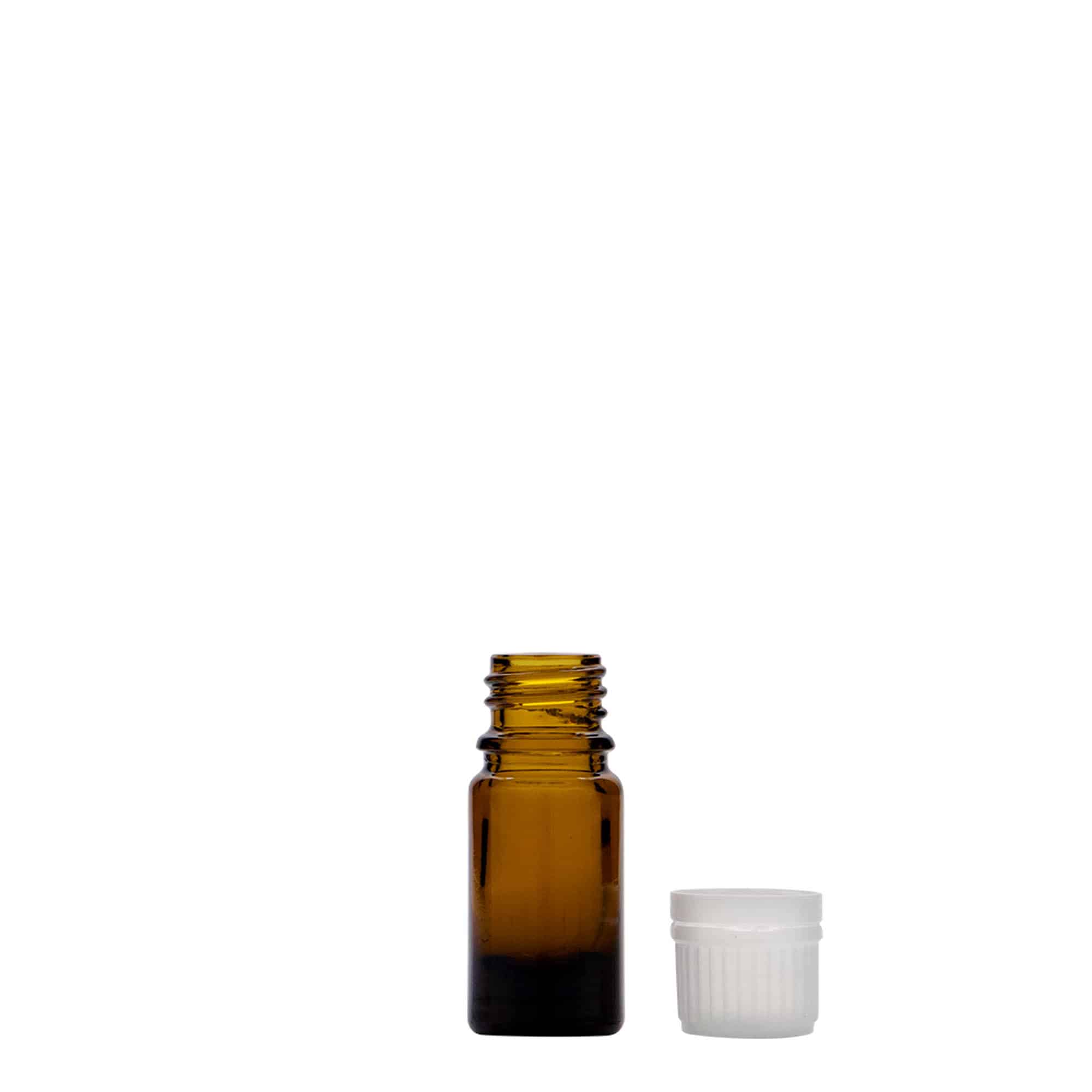 Medicijnfles, 5 ml, glas, bruin, monding: DIN 18