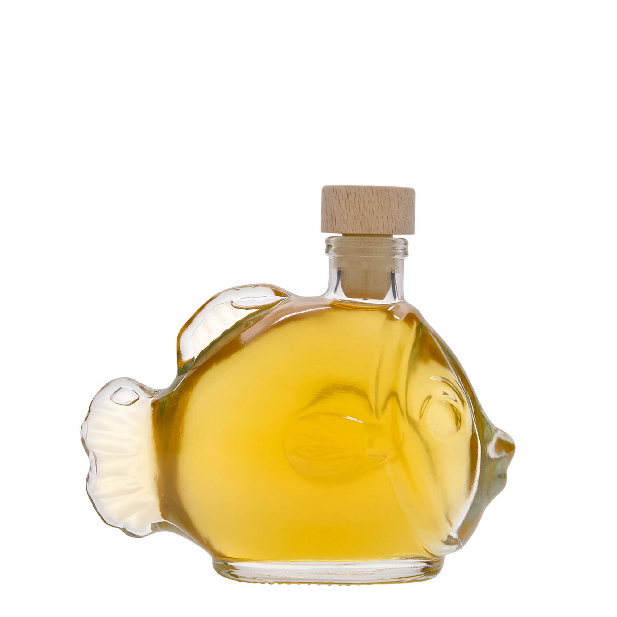 Glazen fles 'Vissen', 200 ml, monding: kurk Glazen fles 'Vissen', 200 ml, monding: kurk