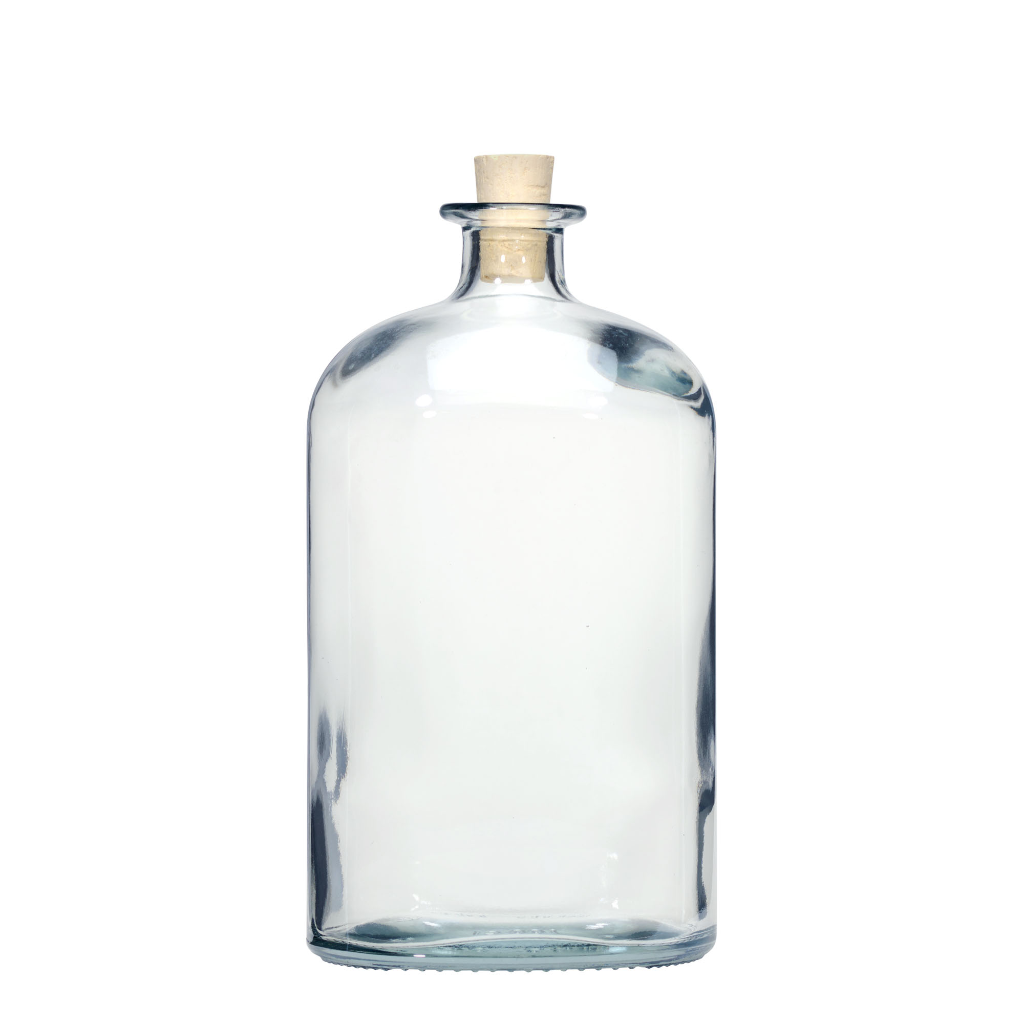 Glazen fles 'Dundee', 1000 ml, ovaal, monding: kurk