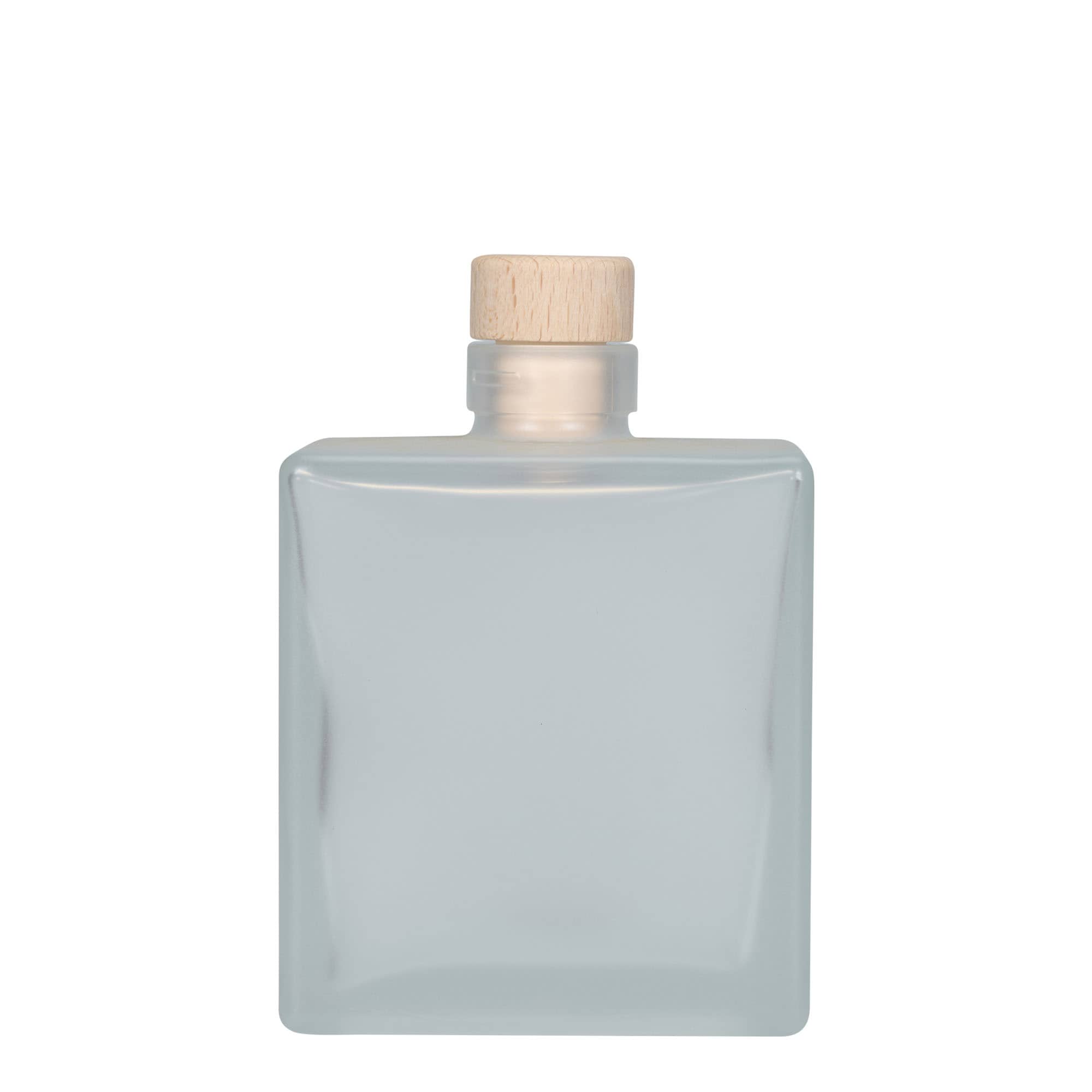 Bouteille en verre 500 ml 'Cube', carrée, glacée, bouchage: bouchon