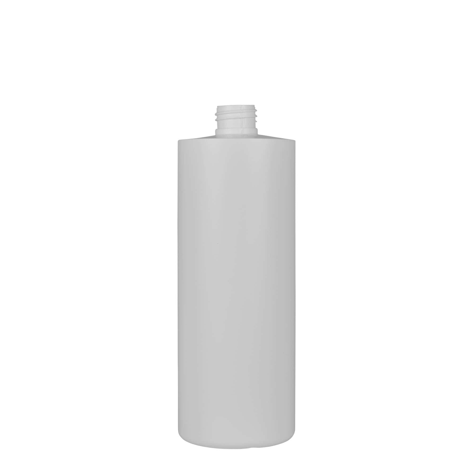 Plastic fles 'Pipe', 500 ml, Green HDPE, wit, monding: 24/410