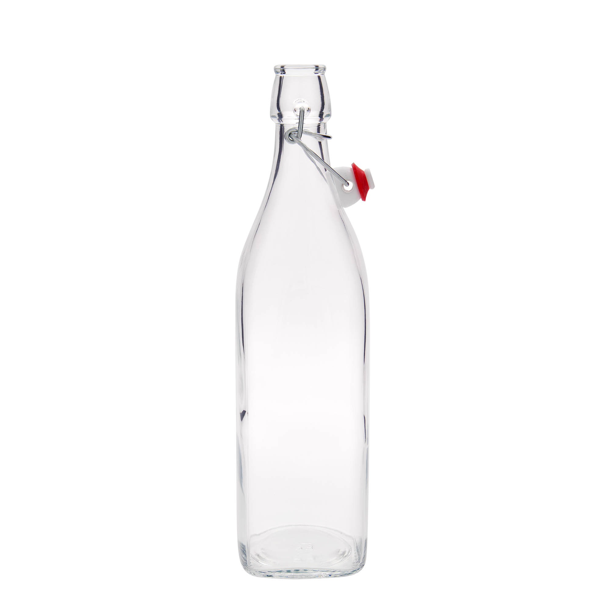 Glazen fles 'Swing', 1.000 ml, vierkant, monding: beugelsluiting Glazen fles 'Swing', 1.000 ml, vierkant, monding: beugelsluiting