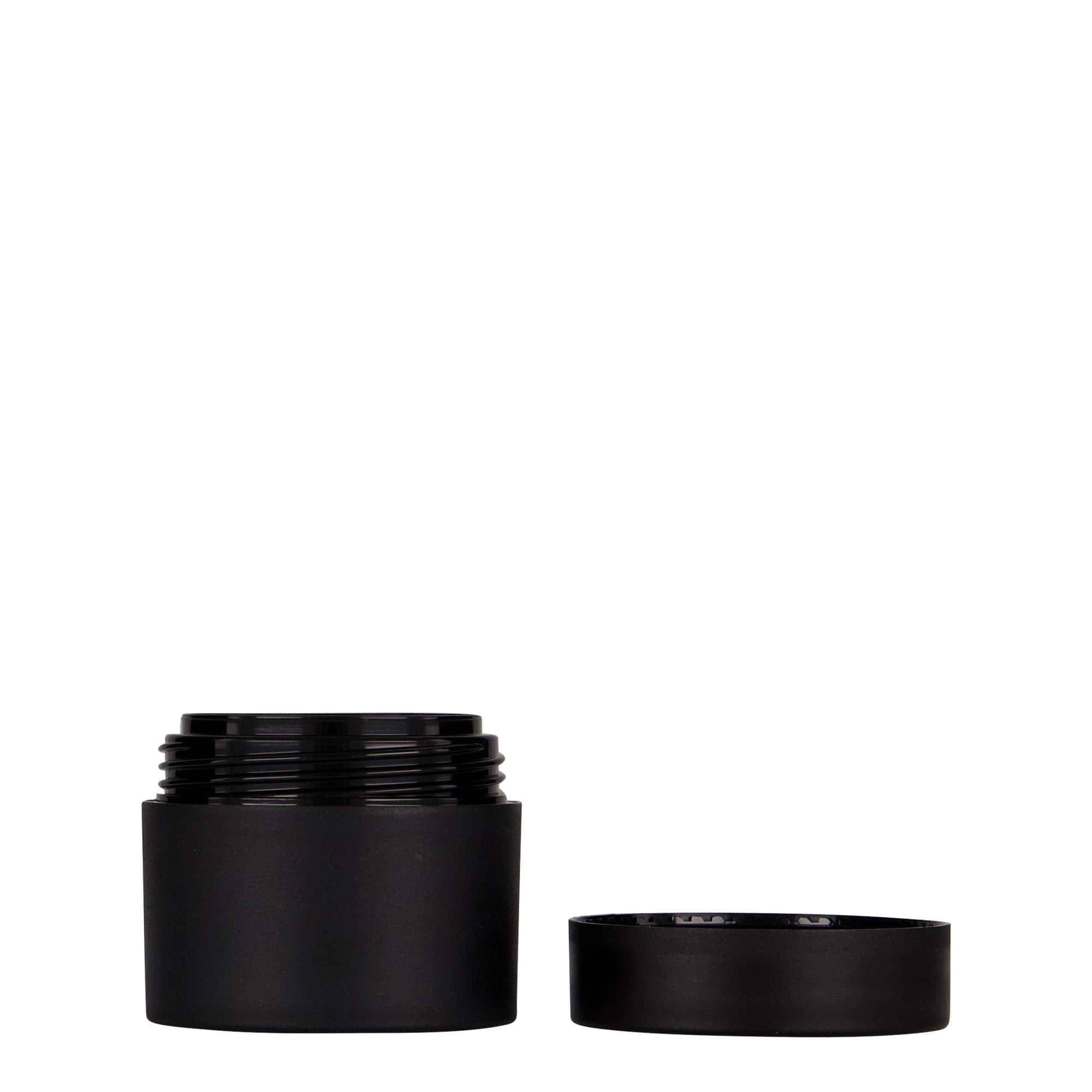 Boîte en plastique 30 ml « Antonella », PP, noire, bouchage: Bougage à vis