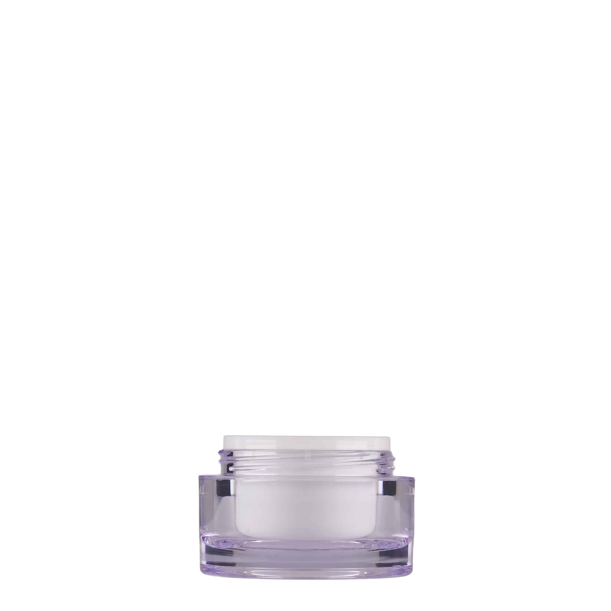 Potje, 10 ml, SAN-kunststof, wit, monding: schroefsluiting