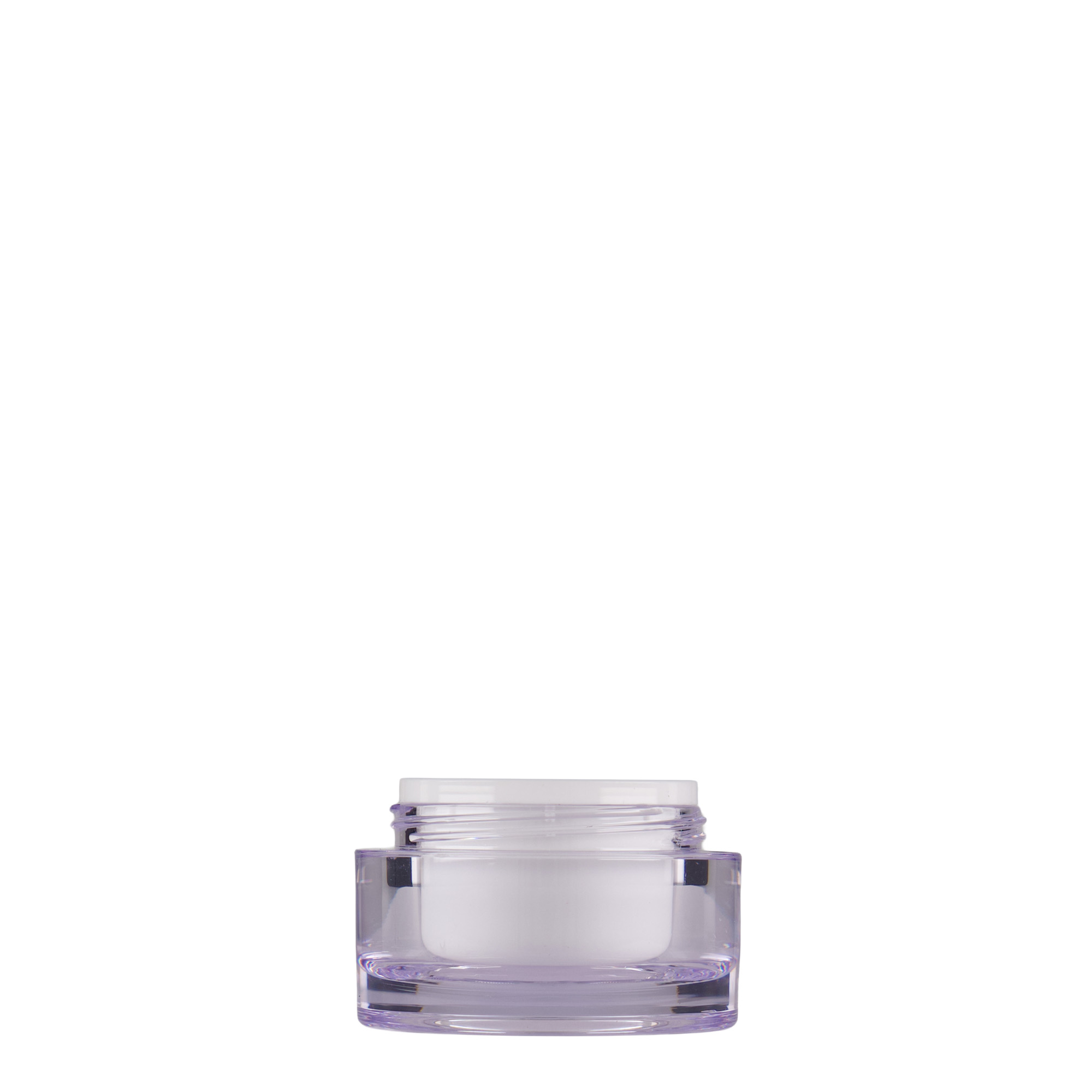 Pot 10 ml , plastique SAN, blanc, bouchage: Bougage à vis