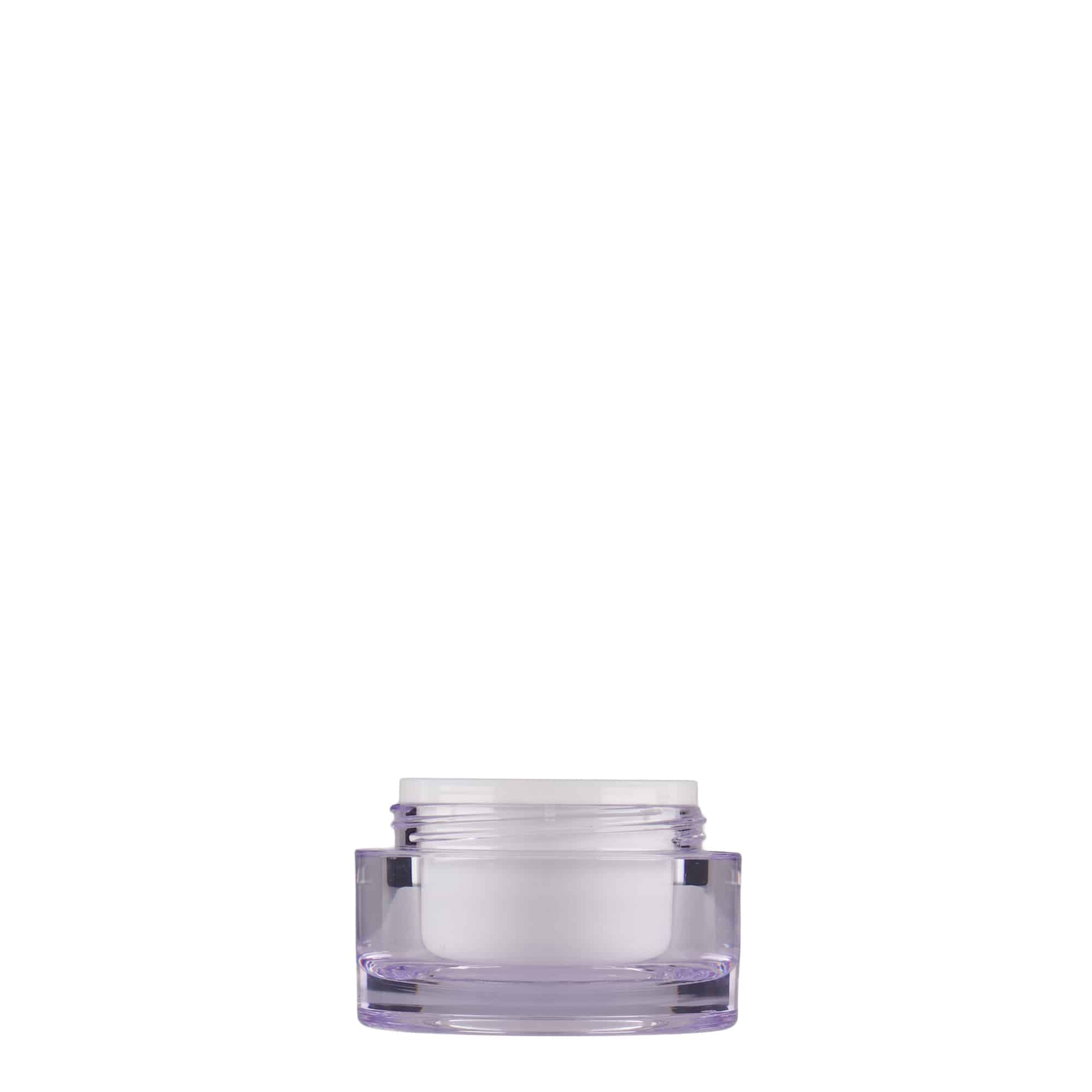 Potje, 10 ml, SAN-kunststof, wit, monding: schroefsluiting