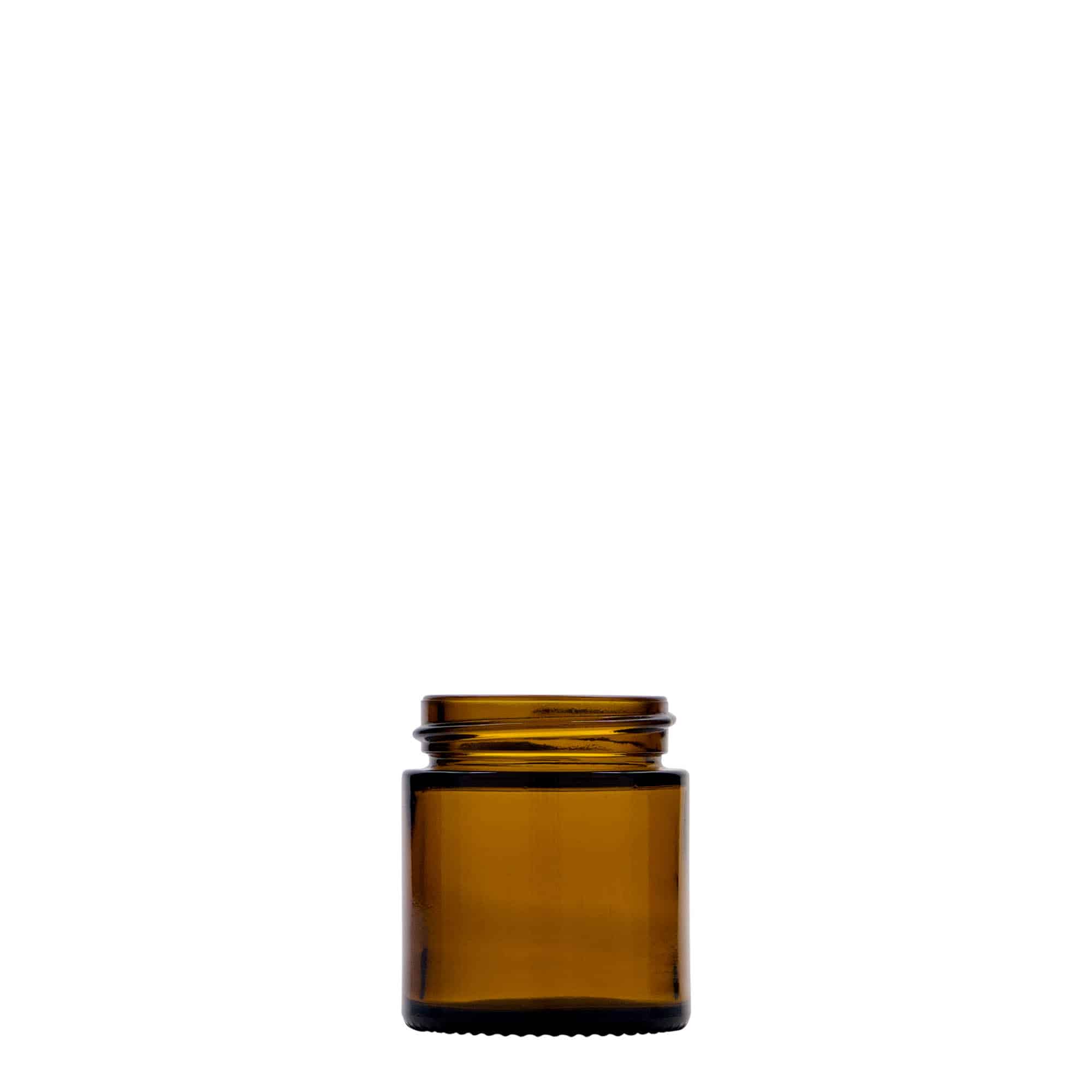 Potje 'Brown Line', 30 ml, glas, bruin, monding: schroefsluiting Potje 'Brown Line', 30 ml, glas, bruin, monding: schroefsluiting