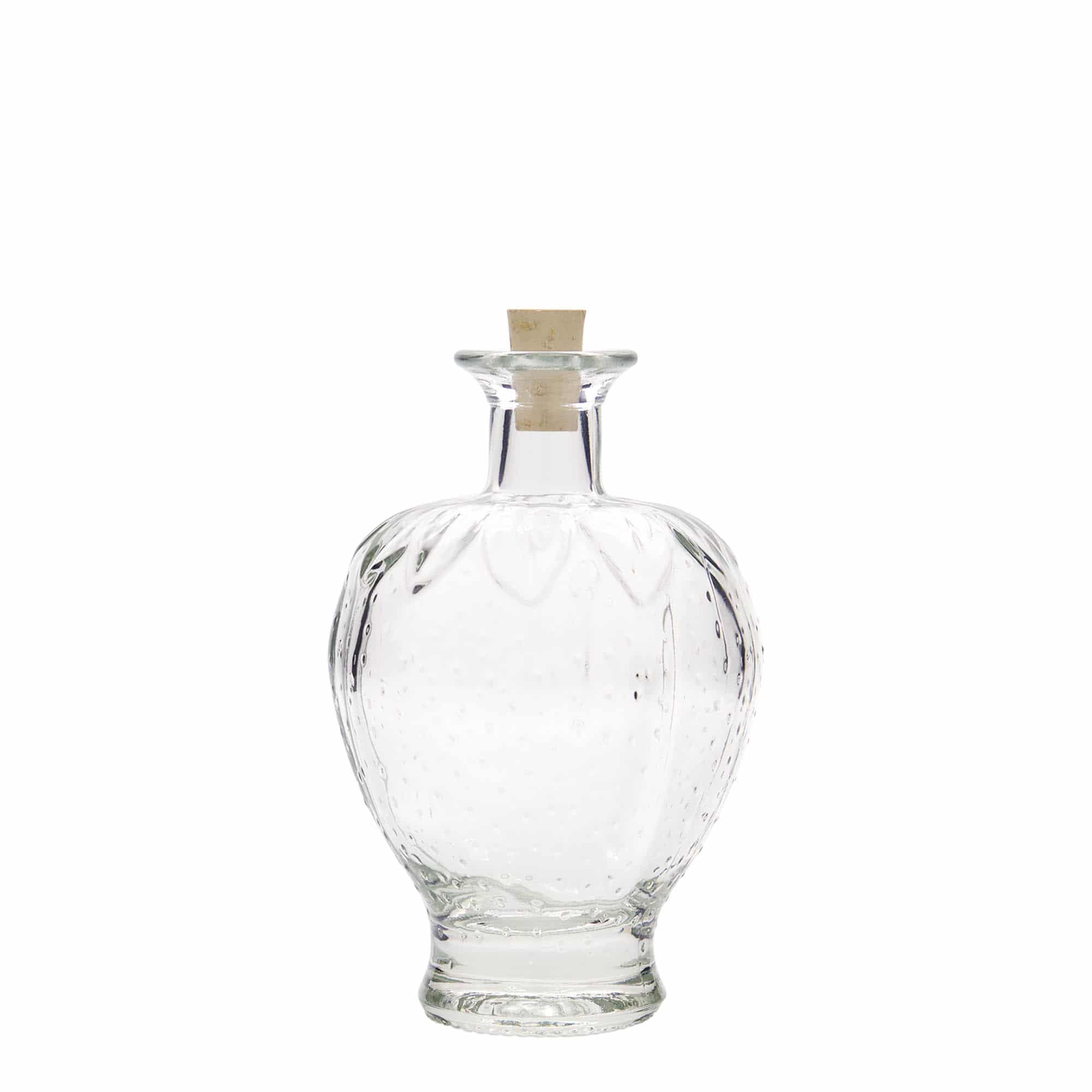 Glazen fles 'Aardbei', 200 ml, monding: kurk