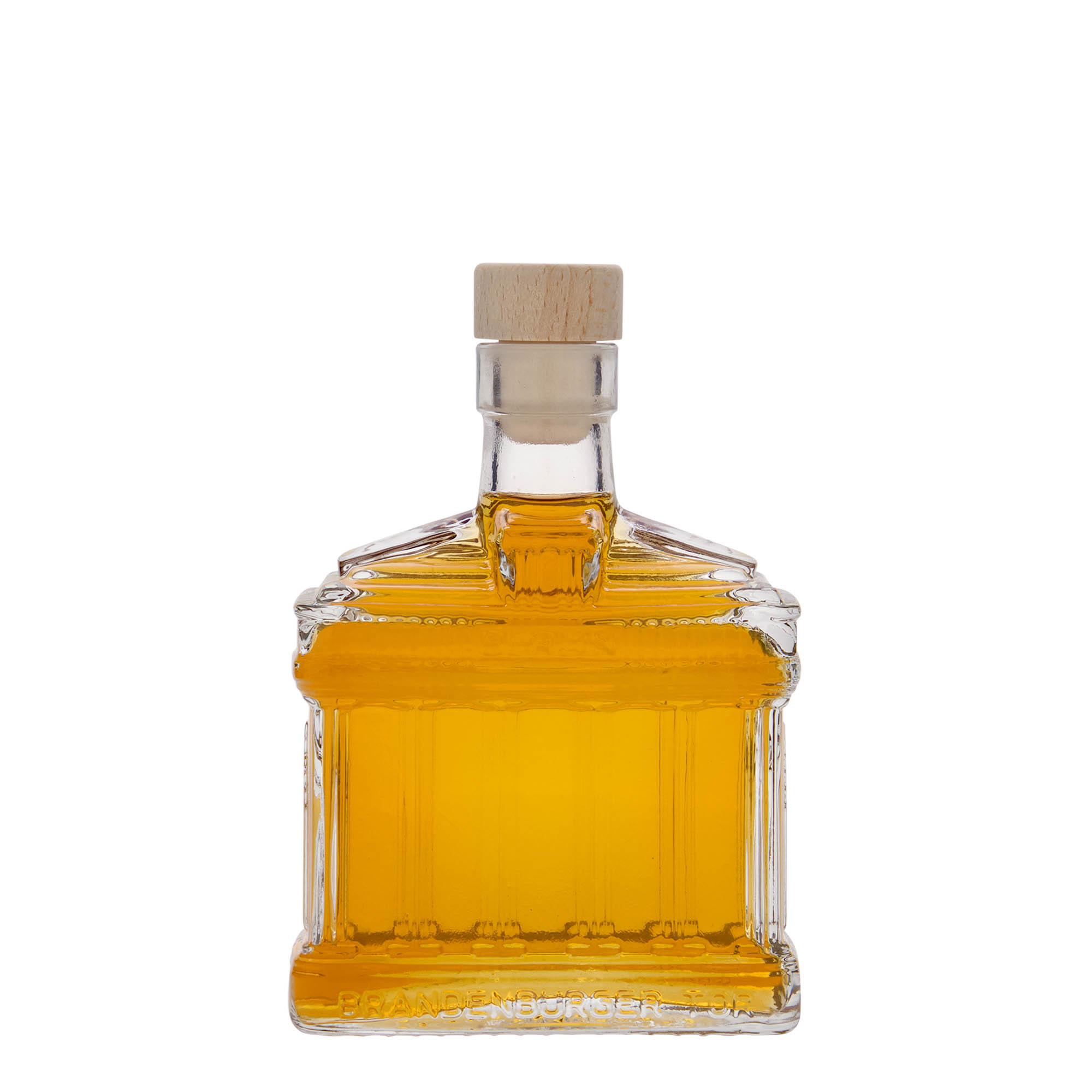 Glazen fles 'Brandenburger Tor', 200 ml, monding: kurk