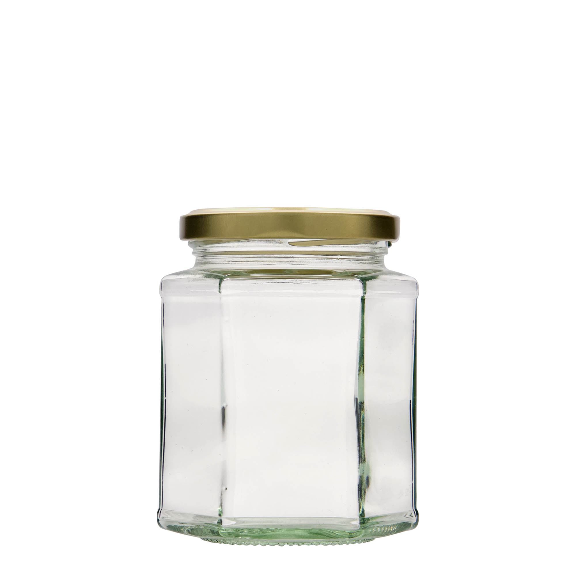 Bocal hexagonal 324 ml, bouchage: Twist-Off (TO 66) Bocal hexagonal 324 ml, bouchage: Twist-Off (TO 66)