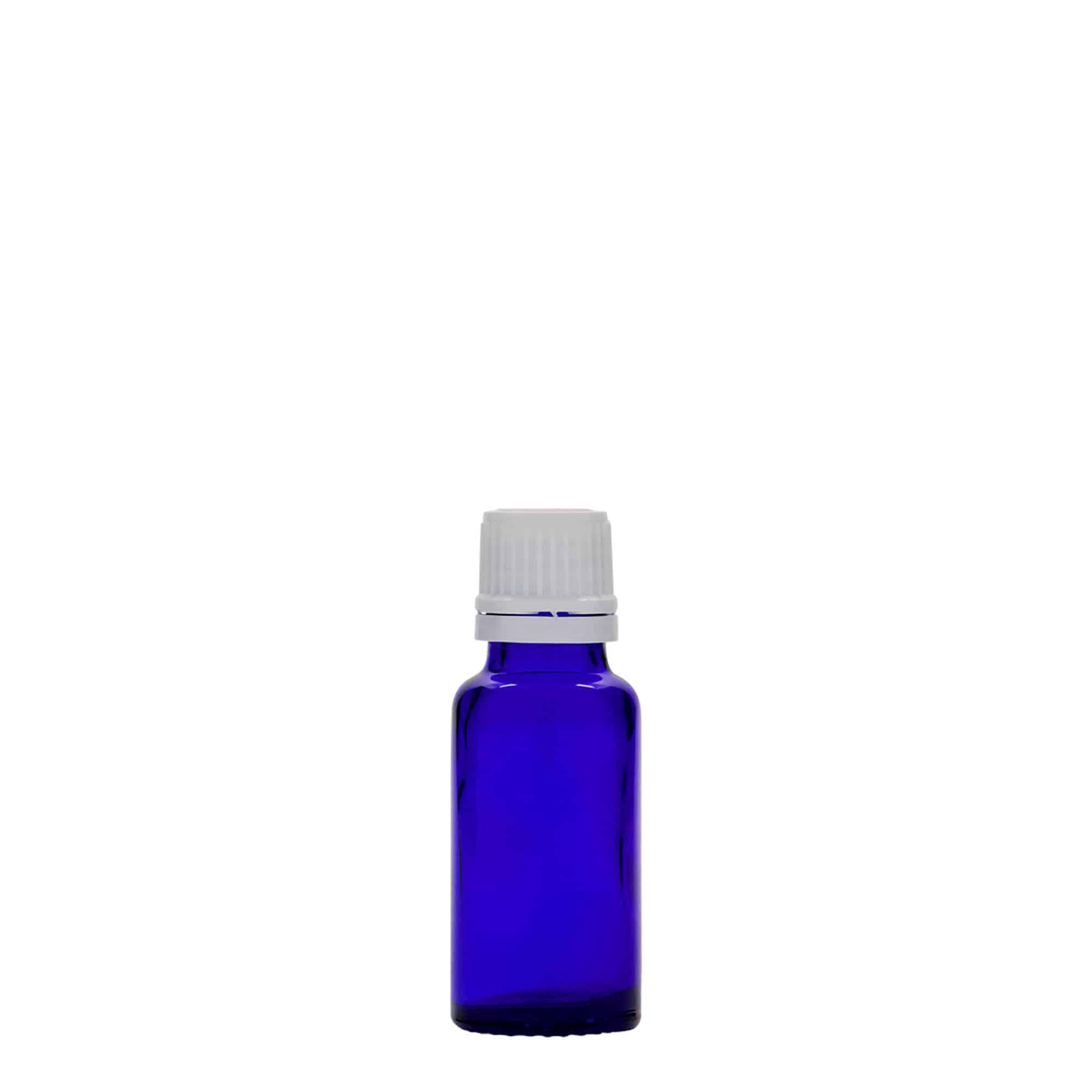 Medicijnfles, 20 ml, glas, koningsblauw, monding: DIN 18