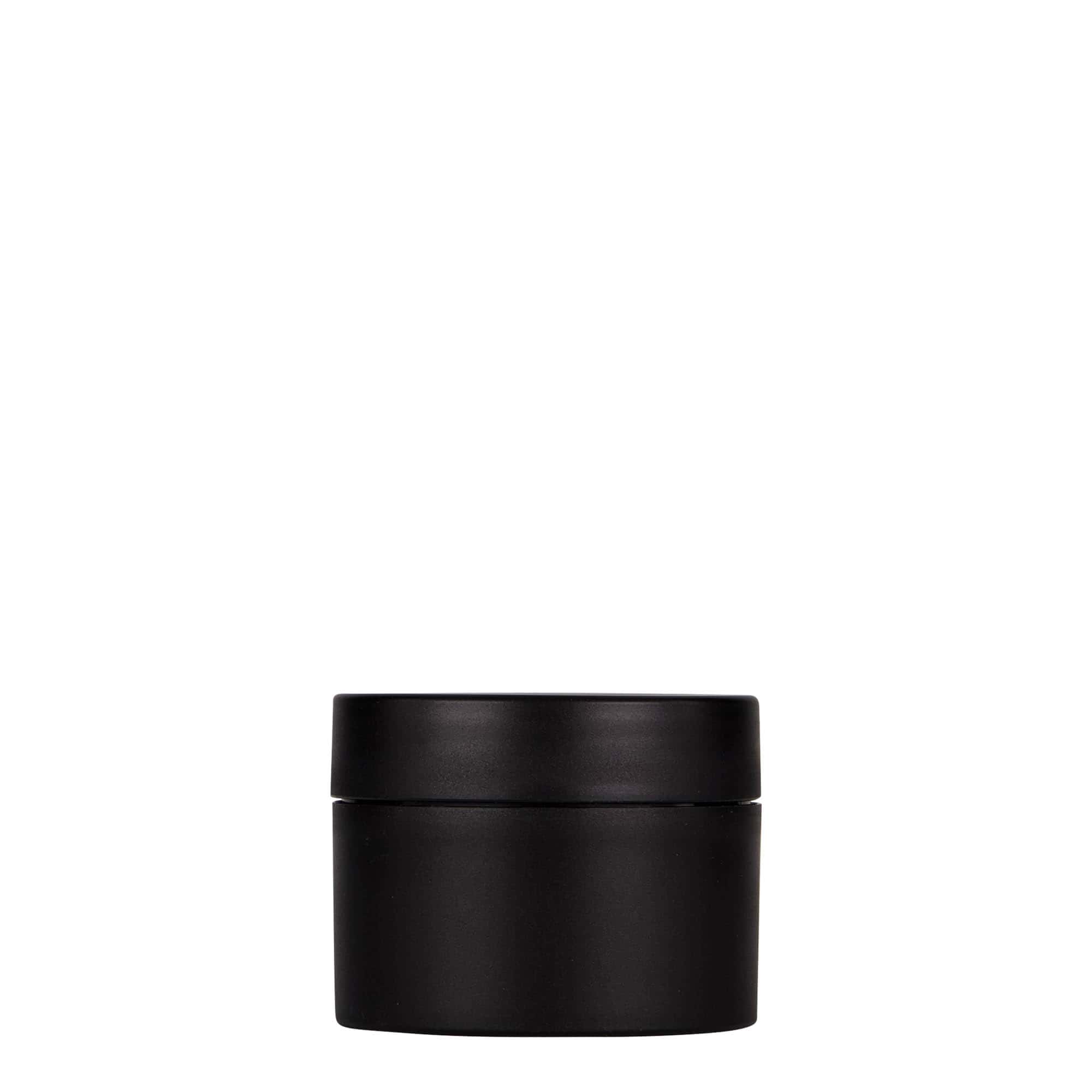 Boîte en plastique 50 ml 'Antonella', PP, noire, bouchage: Bougage à vis