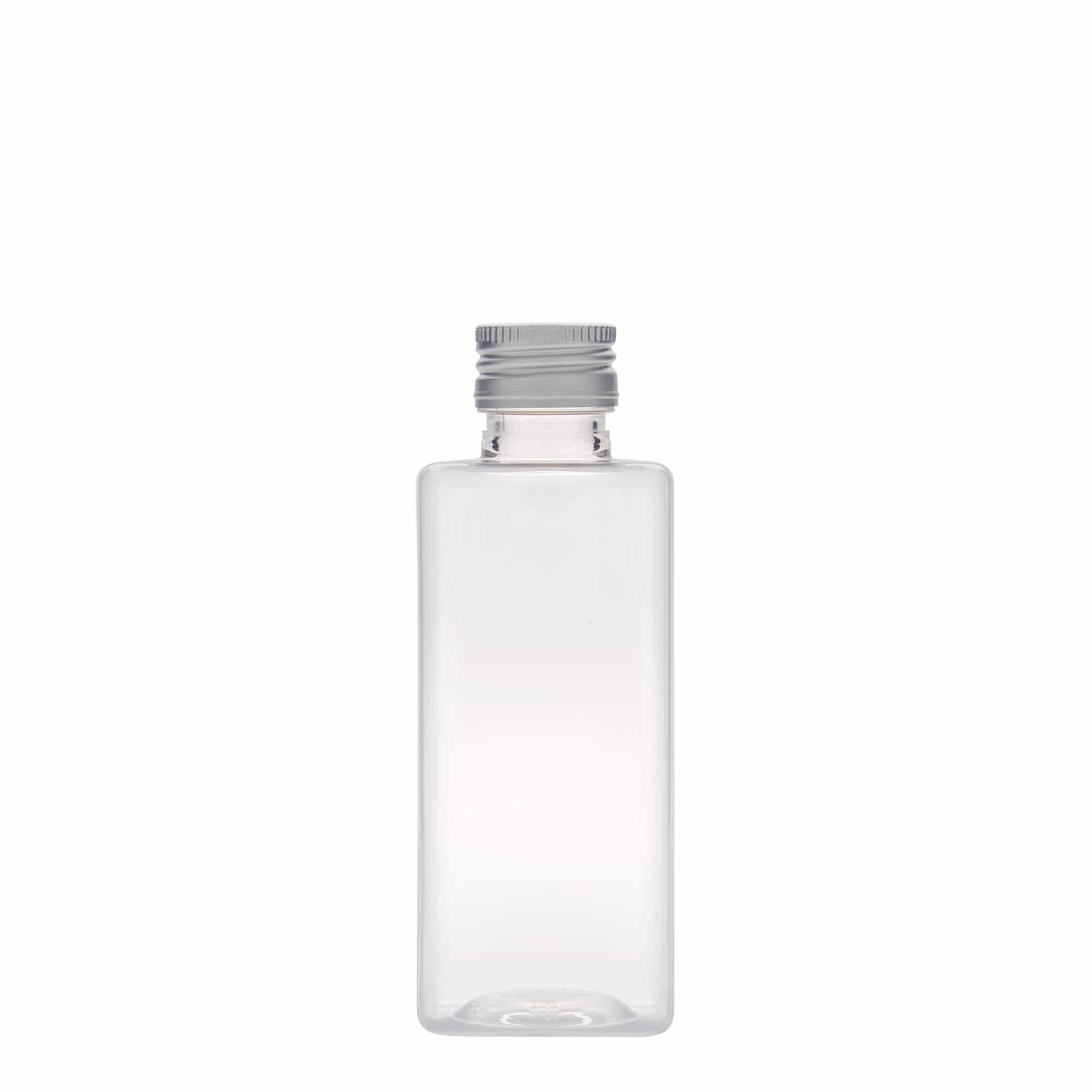 Bouteille en PET 250 ml « Karl », carrée, plastique, bouchage: PP 28
