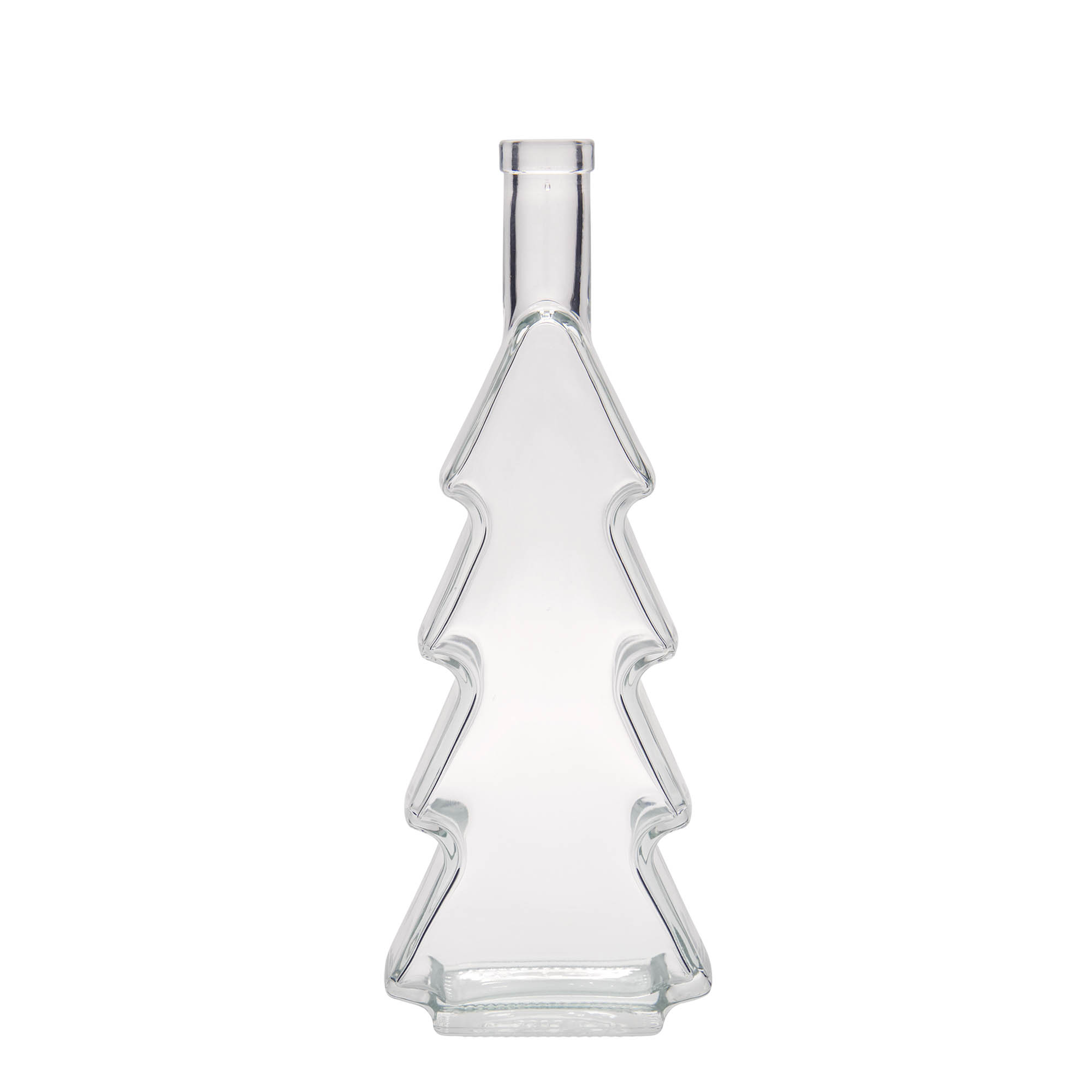 Glazen fles 'Dennenboom', 500 ml, monding: kurk