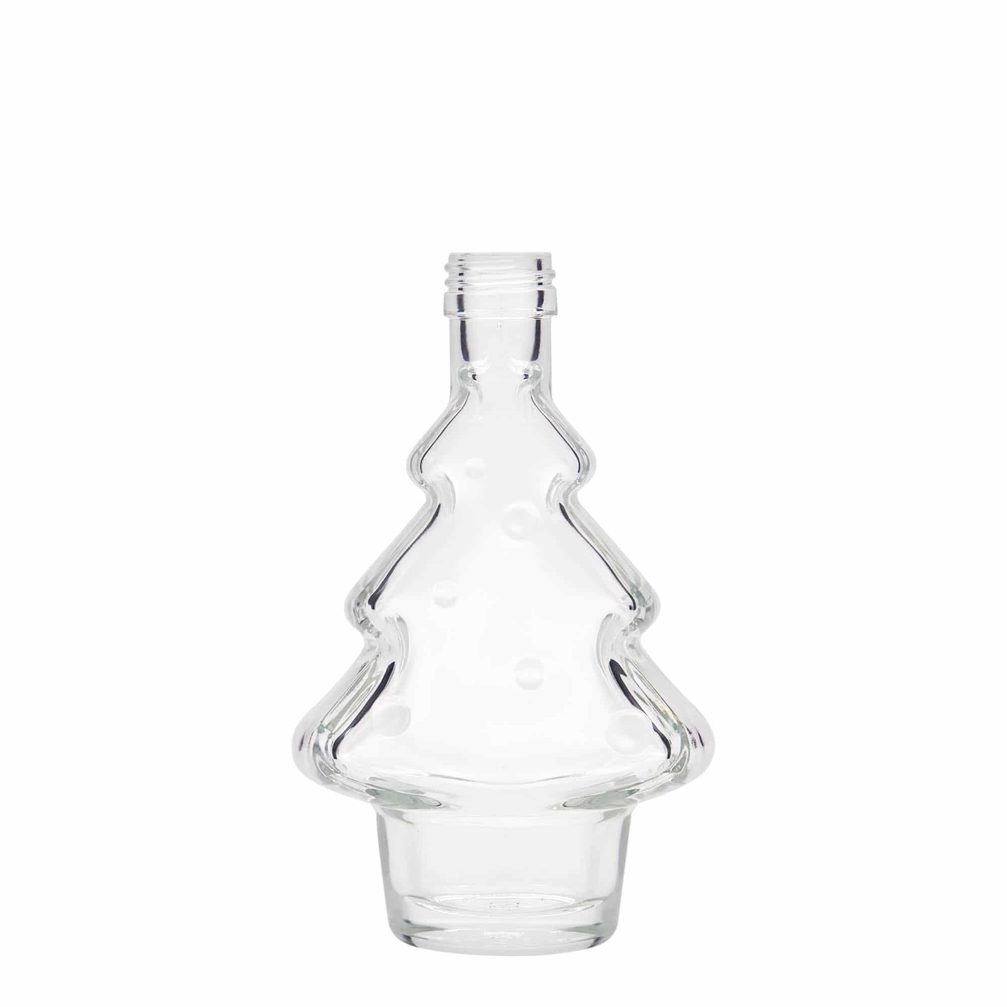 Glazen fles 'Dennenboom', 200 ml, monding: PP 28