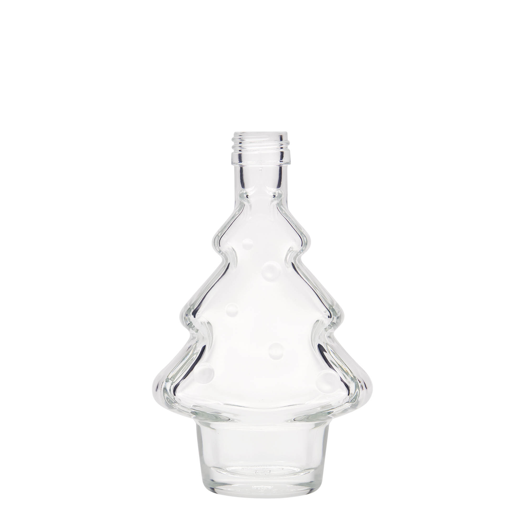 Glazen fles 'Dennenboom', 200 ml, monding: PP 28