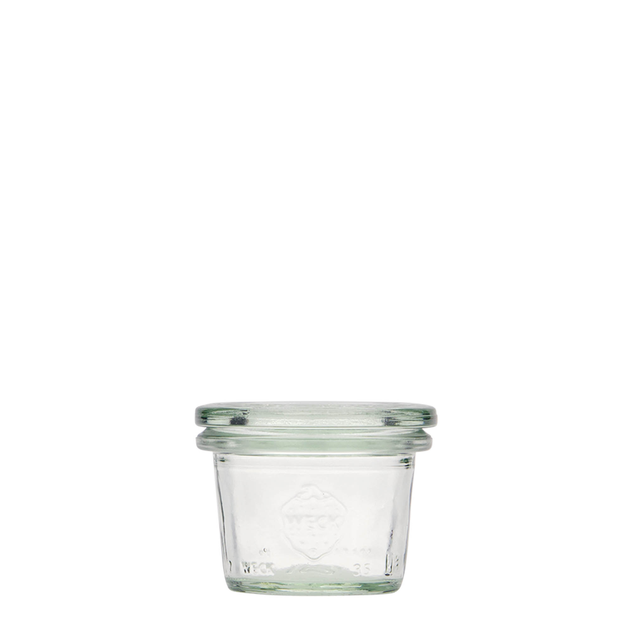 Verrine WECK 35 ml, bouchage: bords arrondis Verrine WECK 35 ml, bouchage: bords arrondis