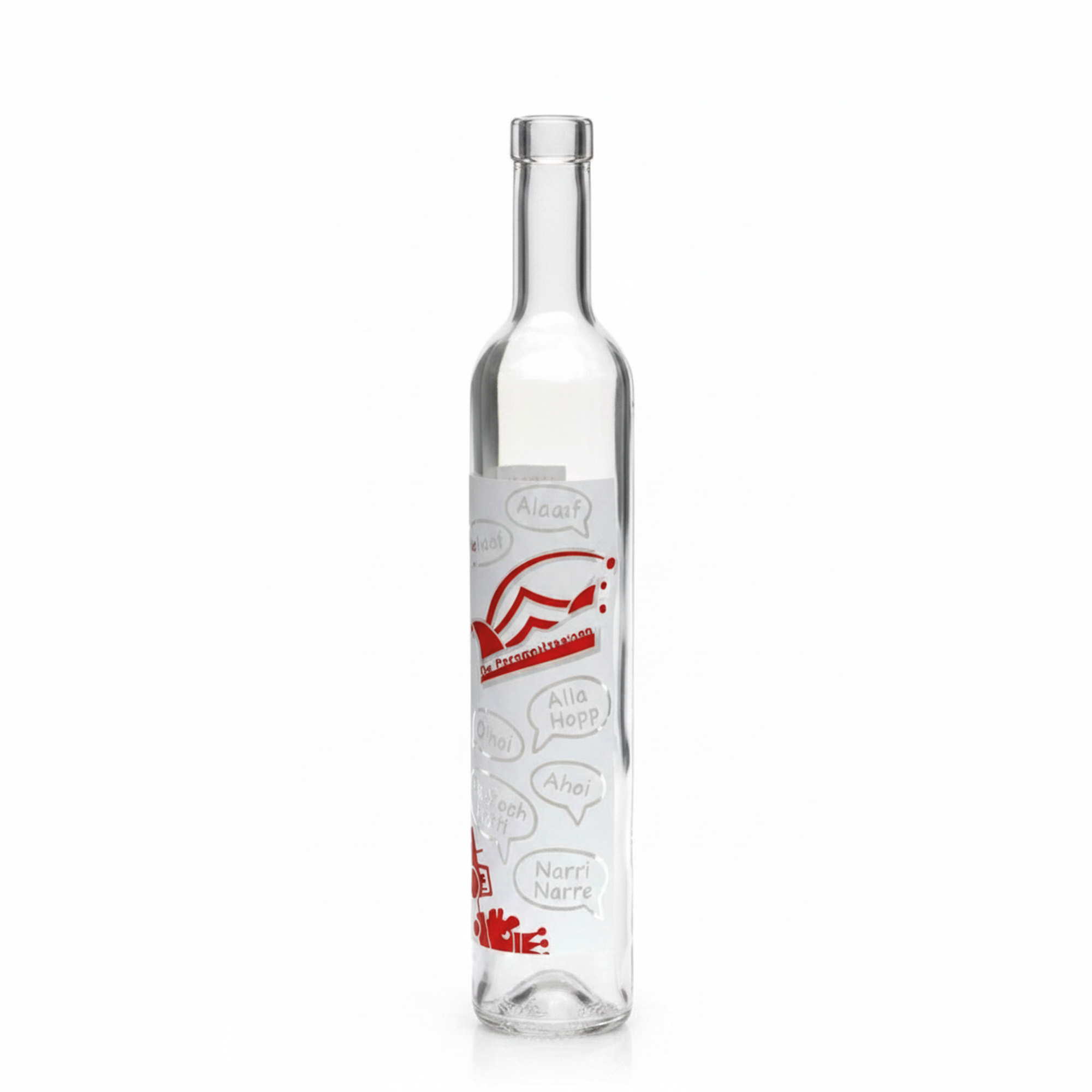 Bouteille en verre Maximo imprimée 500 ml 'Carnaval', bouchage: bouchon
