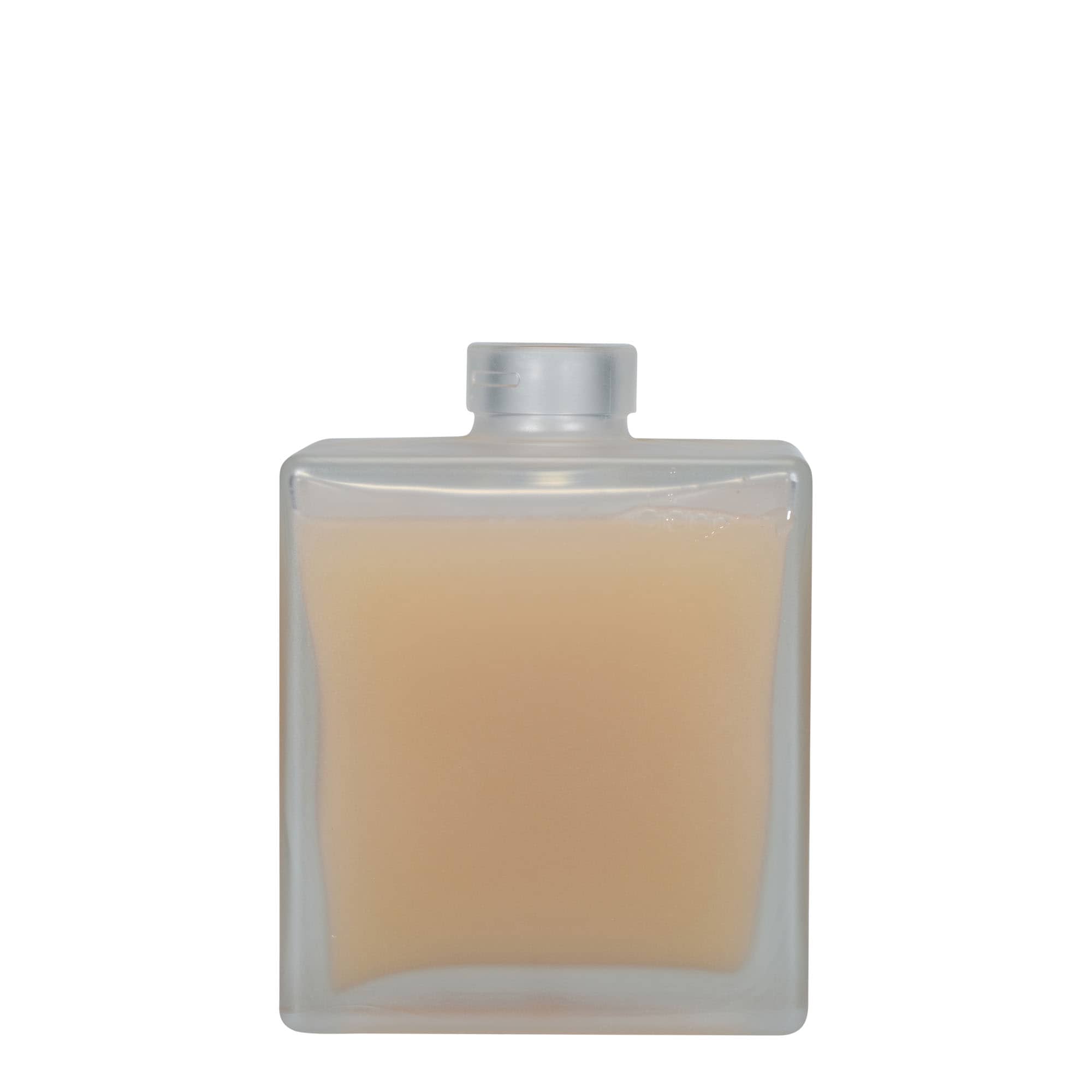 Glazen fles 'Cube', 500 ml, vierkant, gematteerd, monding: kurk