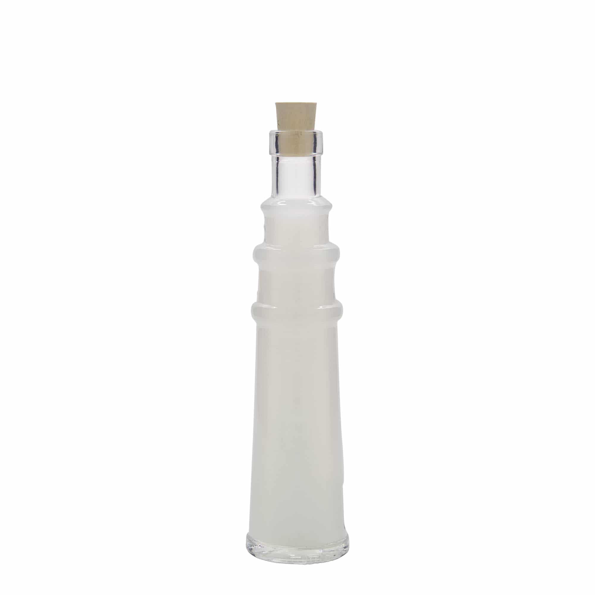 Glazen fles 'Vuurtoren', 100 ml, monding: kurk Glazen fles 'Vuurtoren', 100 ml, monding: kurk
