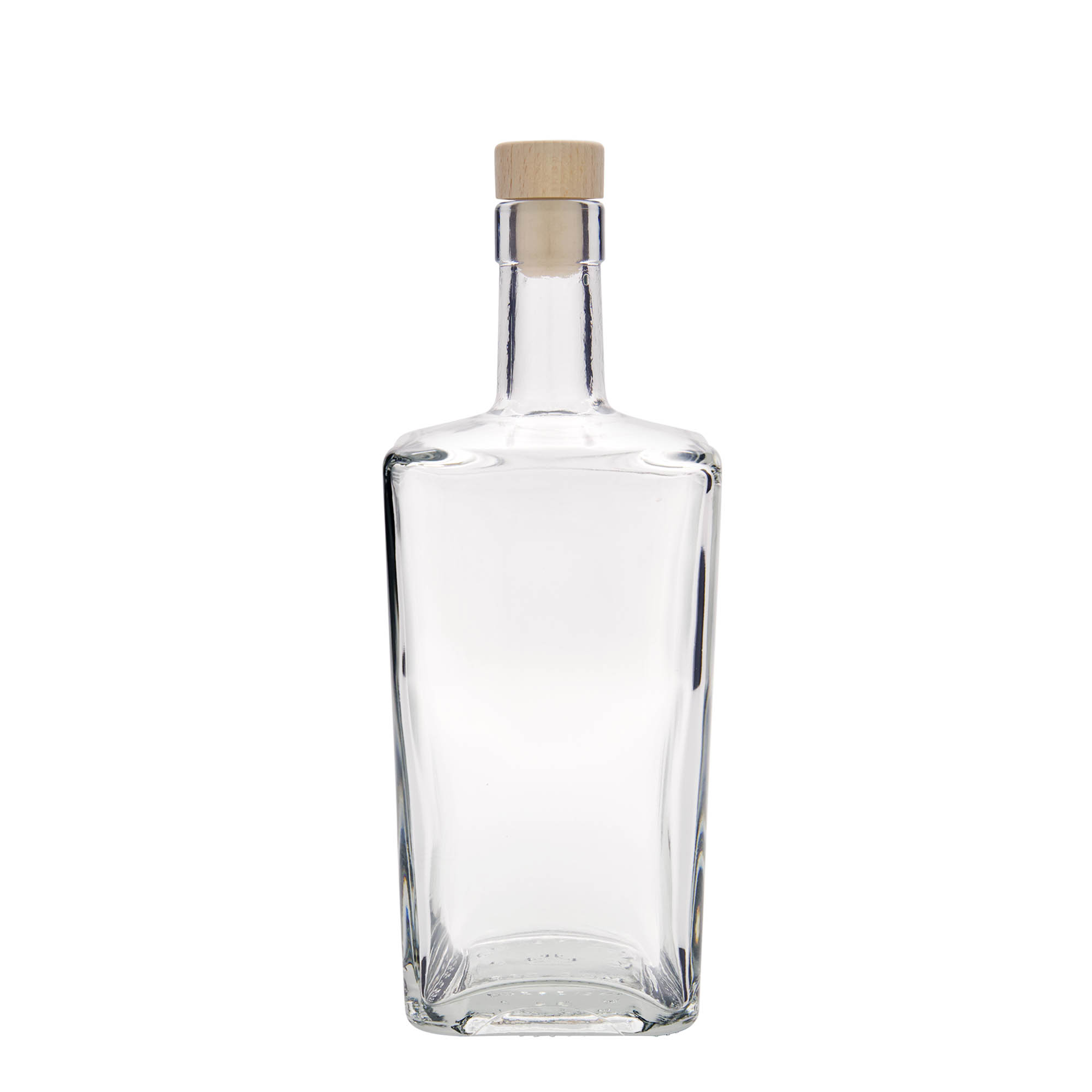 Glazen fles 'Noel', 700 ml, vierkant, monding: kurk Glazen fles 'Noel', 700 ml, vierkant, monding: kurk