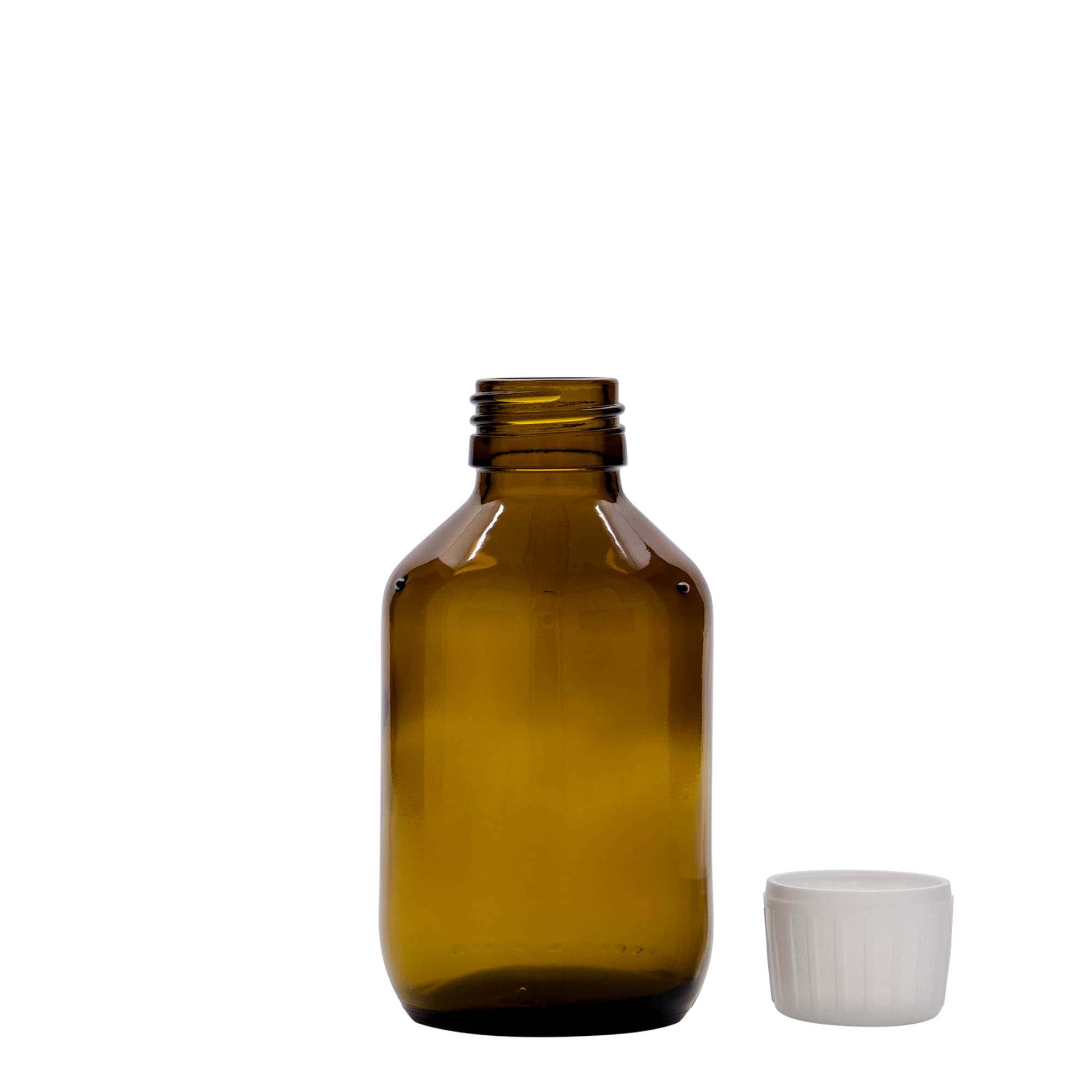Flacon pharmaceutique 150 ml, brun, verre, bouchage: PP 28