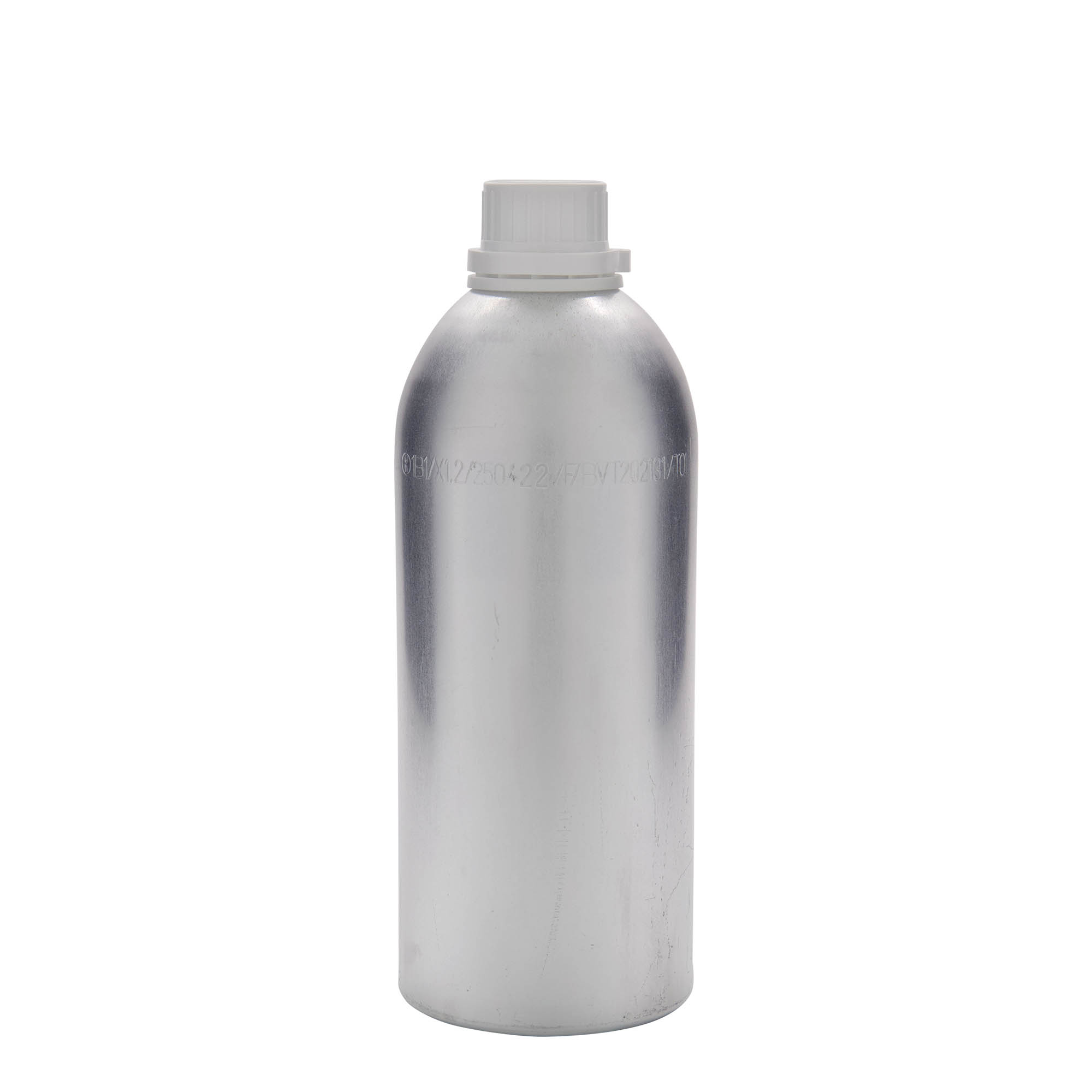 Aluminium fles, 1100 ml, metaal, zilver, monding: DIN 32