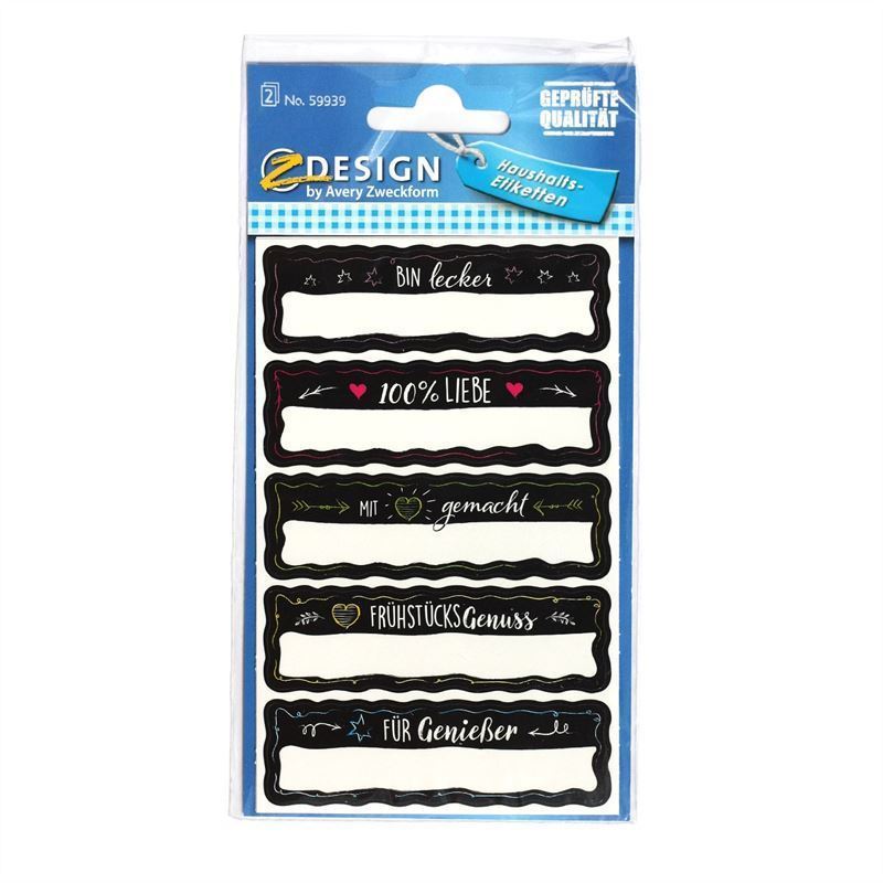 Étiquettes usage spécial 'Fait maison', rectangulaire, papier, noir