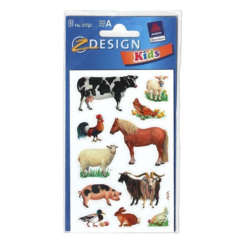 Sticker usage spécial 'Animaux de la ferme', papier, multicolore