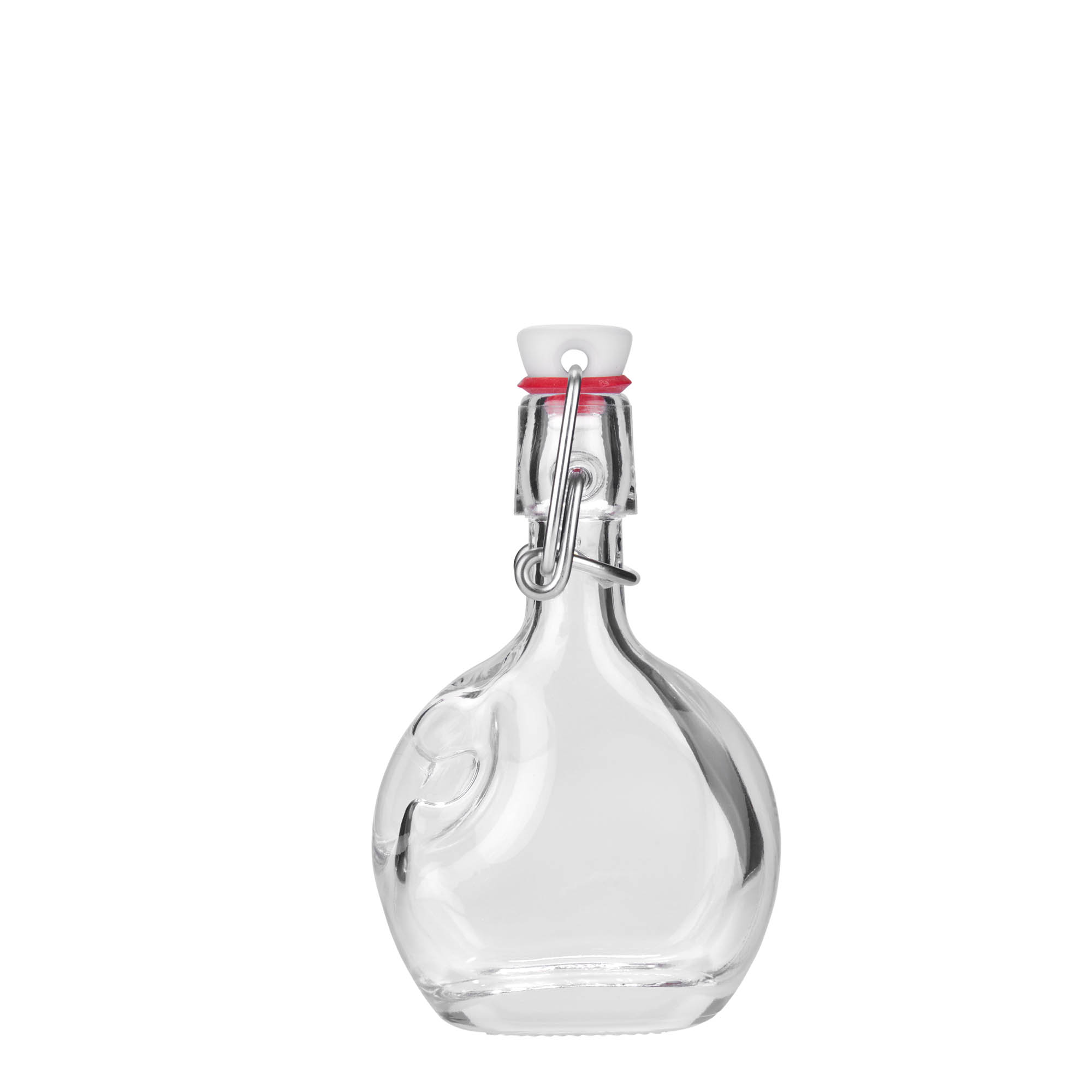 Glazen fles 'Lukas', 40 ml, ovaal, monding: beugelsluiting Glazen fles 'Lukas', 40 ml, ovaal, monding: beugelsluiting