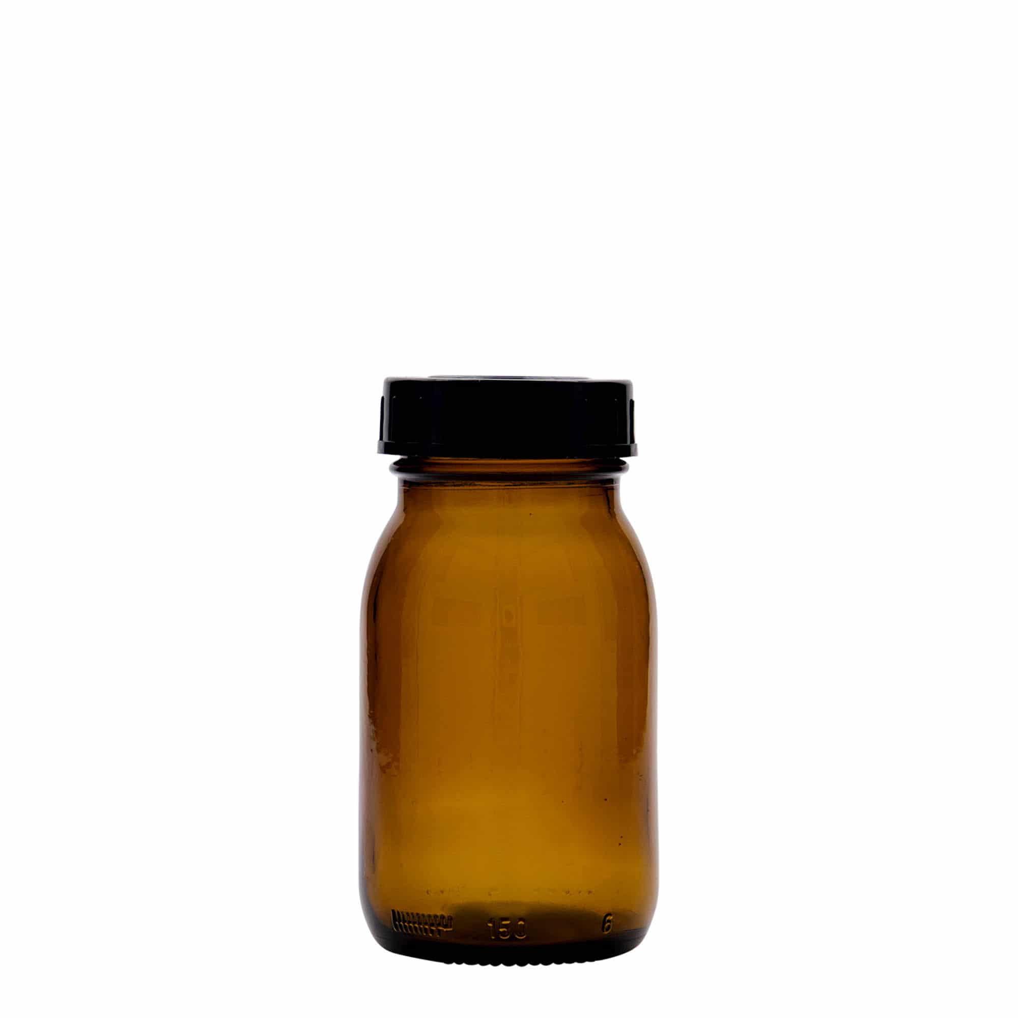 Pot met brede hals, 150 ml, bruin, monding: DIN 45