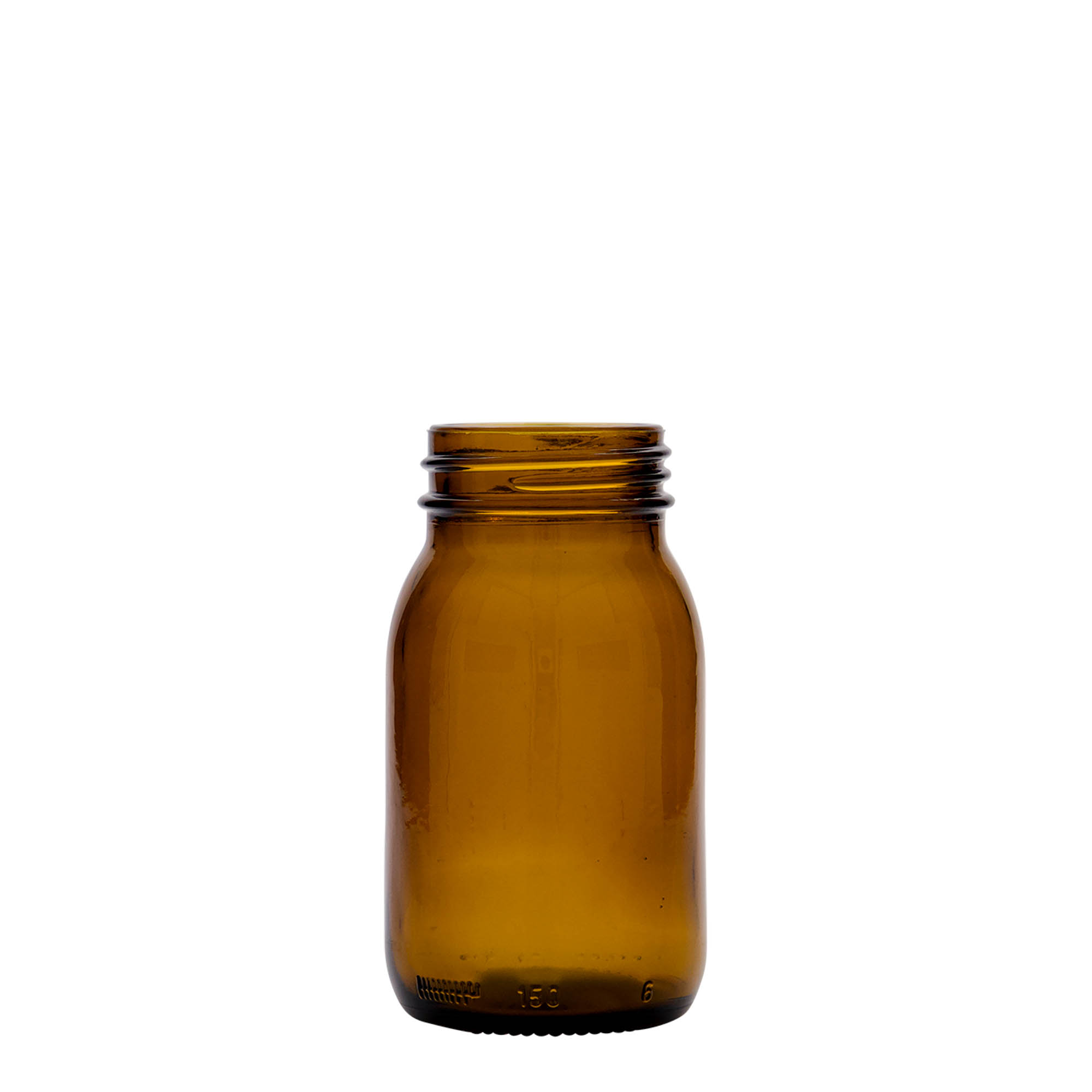 Pot met brede hals, 150 ml, bruin, monding: DIN 45