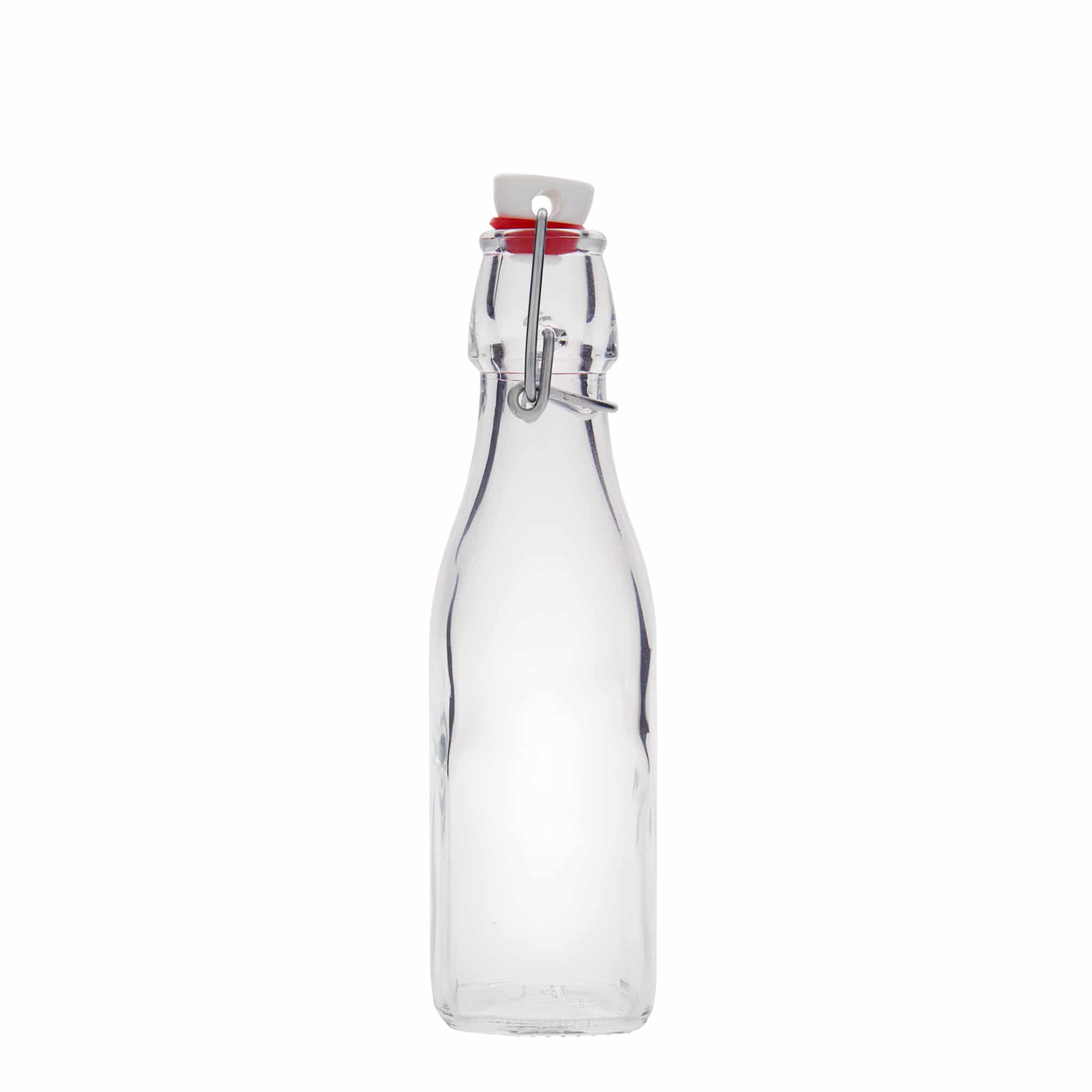 Bouteille en verre 250 ml « Swing », carrée, bouchage: bouchon mécanique