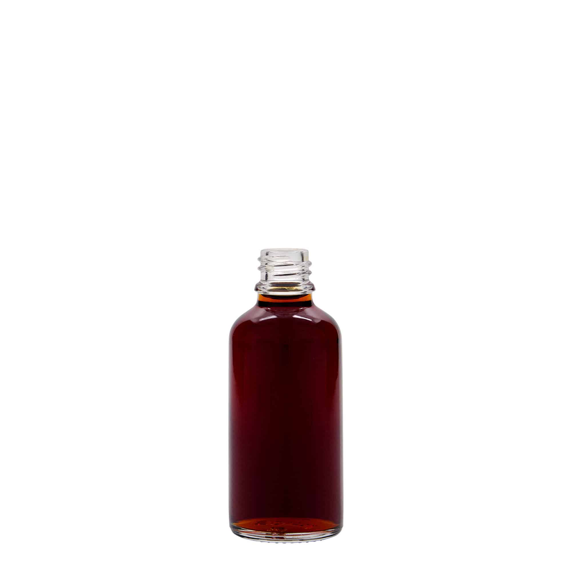 Flacon pharmaceutique 50 ml, verre, bouchage: DIN 18 Flacon pharmaceutique 50 ml, verre, bouchage: DIN 18