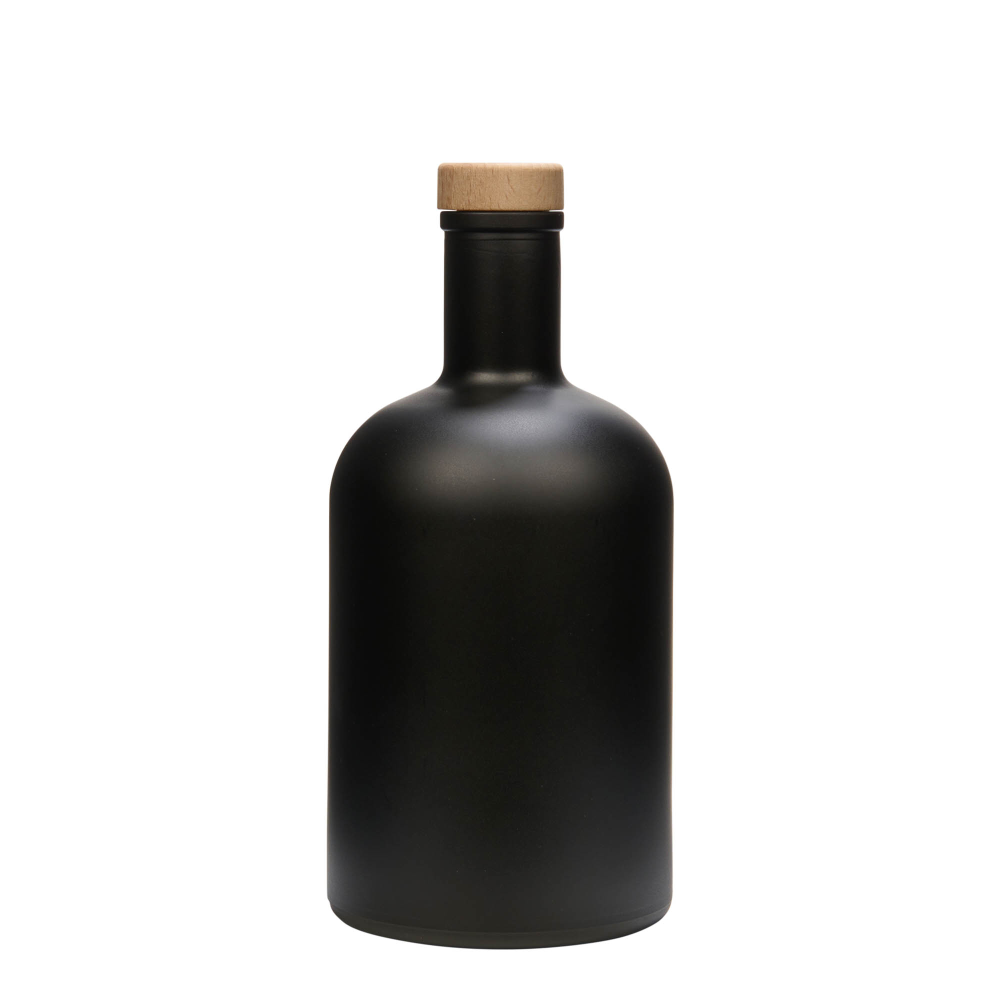 Glazen fles 'Gerardino', 700 ml, zwart, monding: kurk