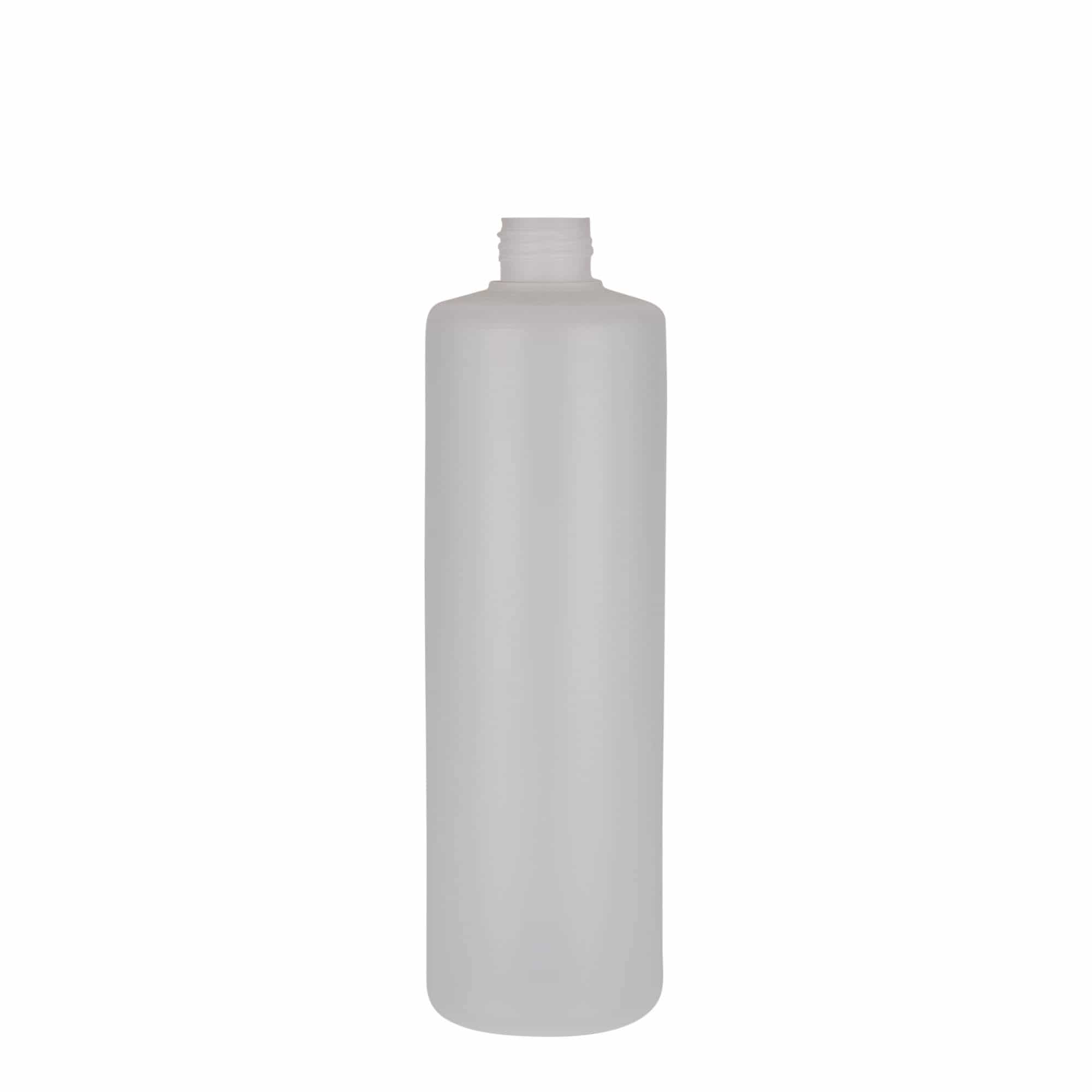 Ronde fles, 500 ml, PE-kunststof, naturel, monding: schroefsluiting Ronde fles, 500 ml, PE-kunststof, naturel, monding: schroefsluiting
