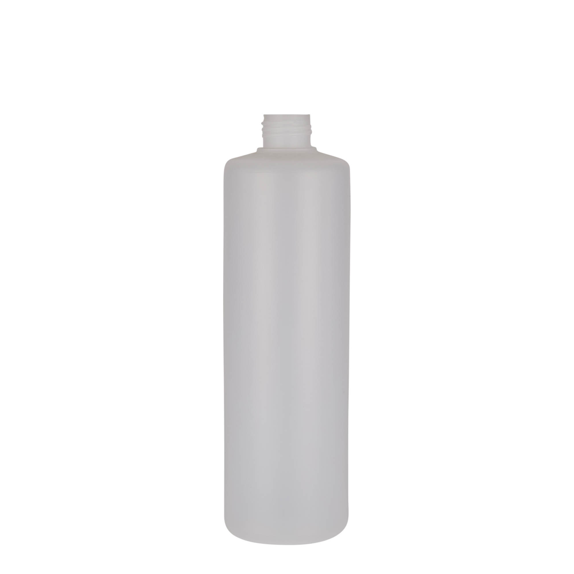 Ronde fles, 500 ml, PE-kunststof, naturel, monding: schroefsluiting Ronde fles, 500 ml, PE-kunststof, naturel, monding: schroefsluiting