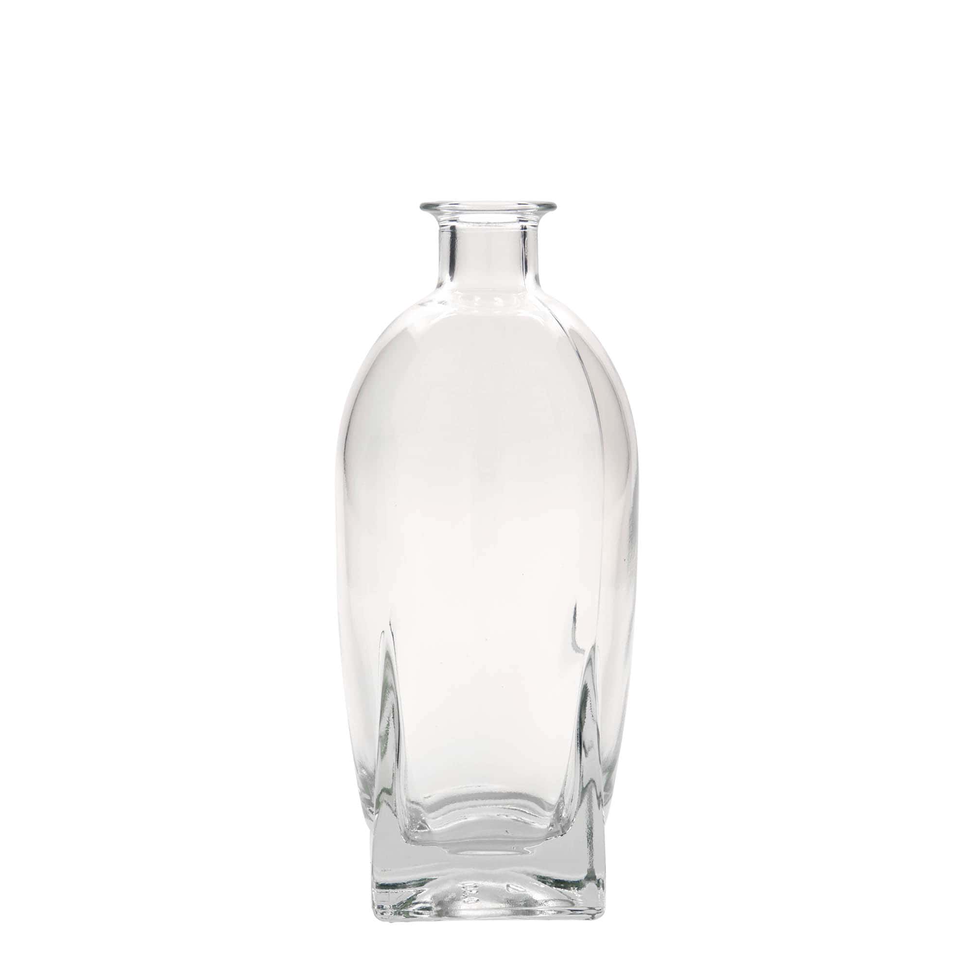 Glazen fles 'Golf', 500 ml, vierkant, monding: kurk