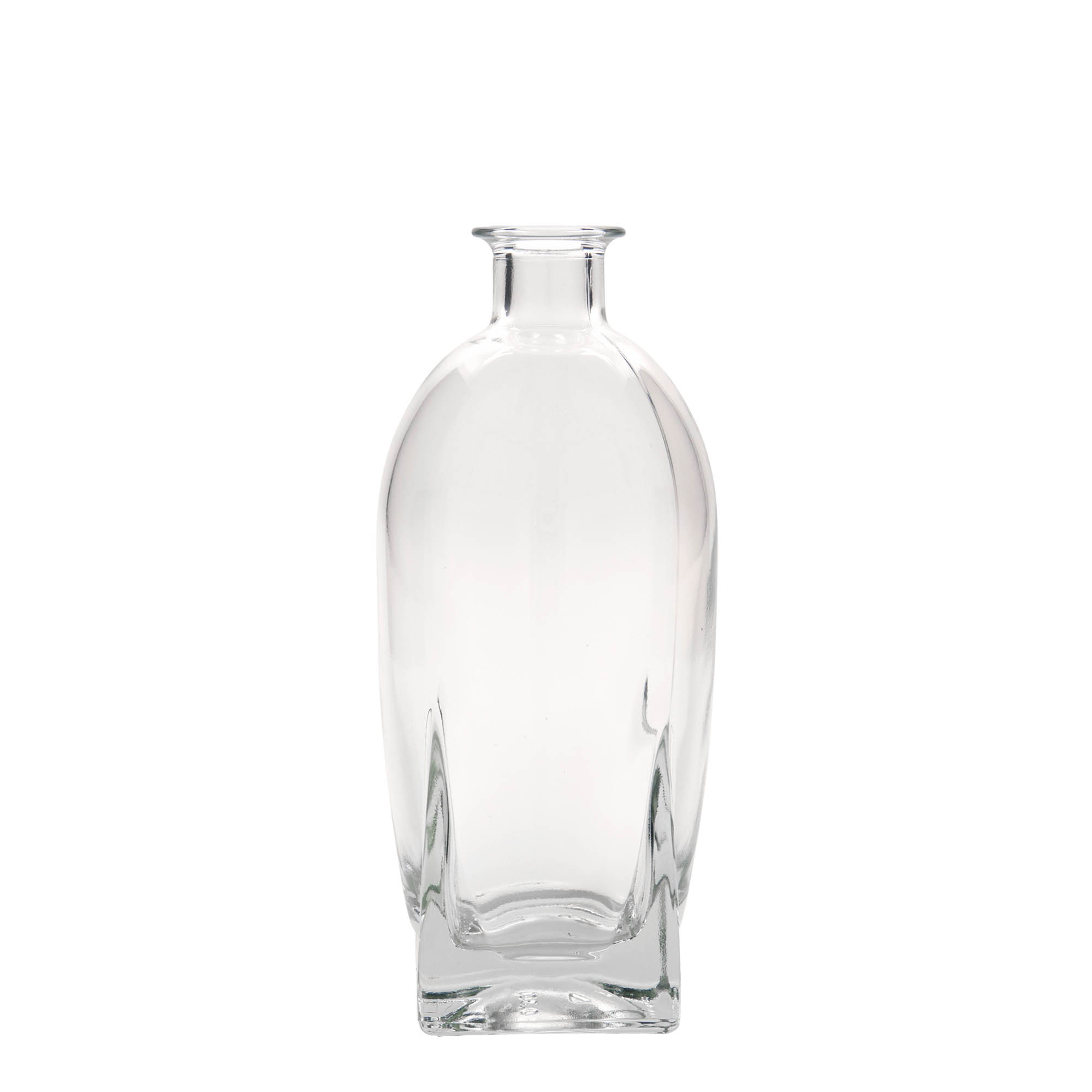 Glazen fles 'Golf', 500 ml, vierkant, monding: kurk Glazen fles 'Golf', 500 ml, vierkant, monding: kurk