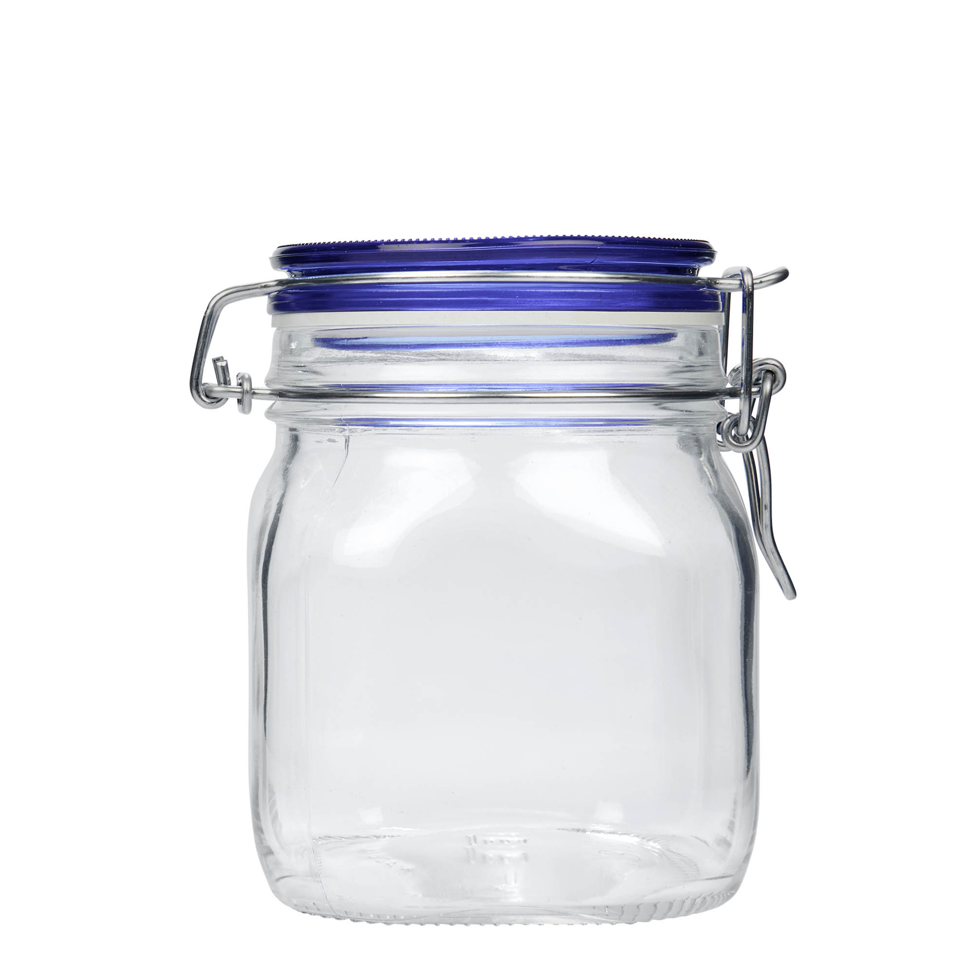 Bocal à fermeture mécanique 750 ml « Fido » Blue Top, carré, bouchage: bouchon mécanique