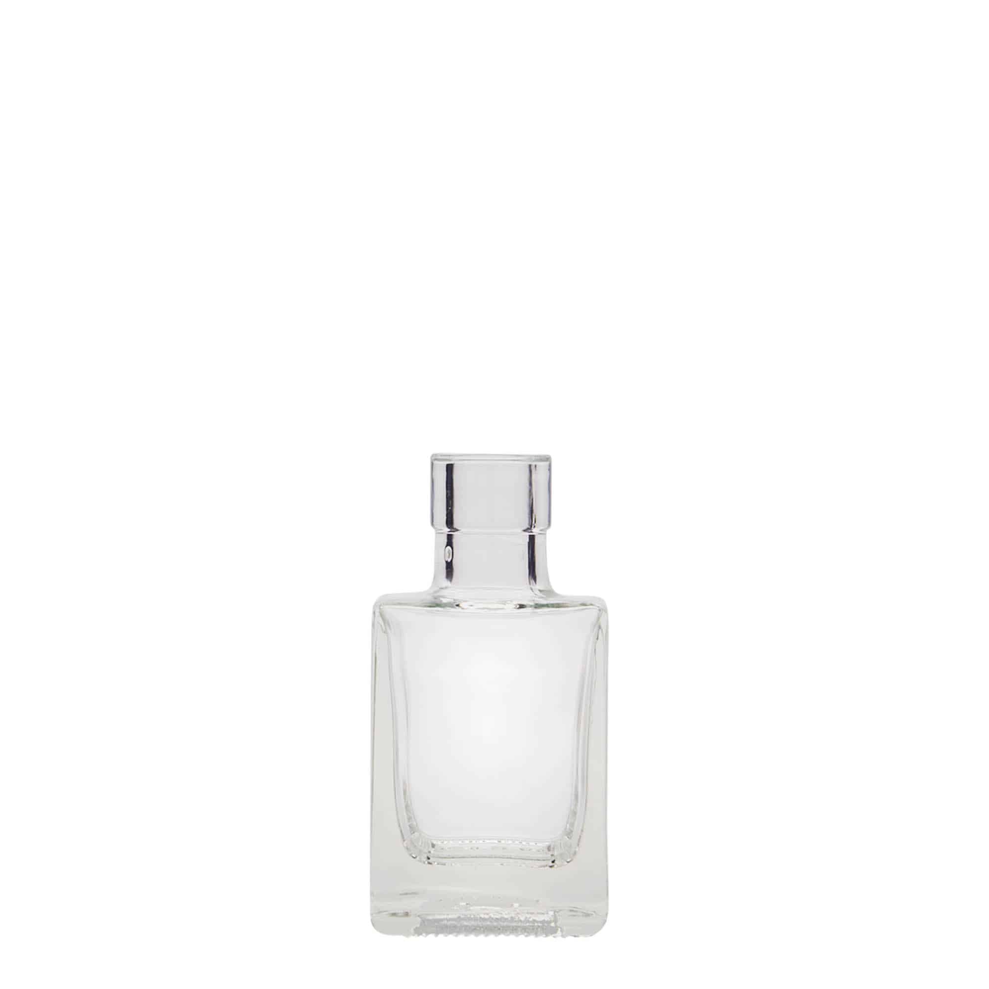 Bouteille en verre 50 ml 'Cube', carrée, bouchage: bouchon Bouteille en verre 50 ml 'Cube', carrée, bouchage: bouchon