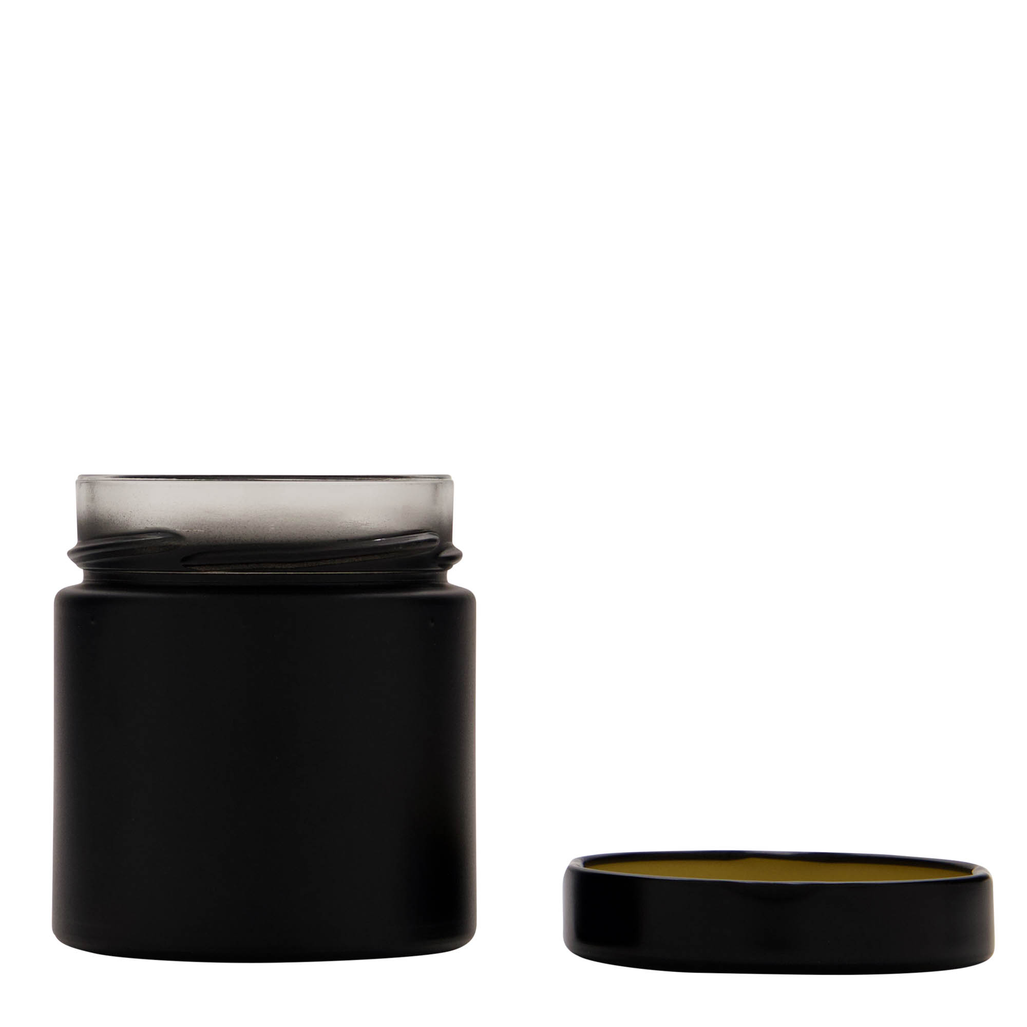 Ronde pot 'Aurora', 212 ml, zwart, monding: deep-twist-off (DTO 66)