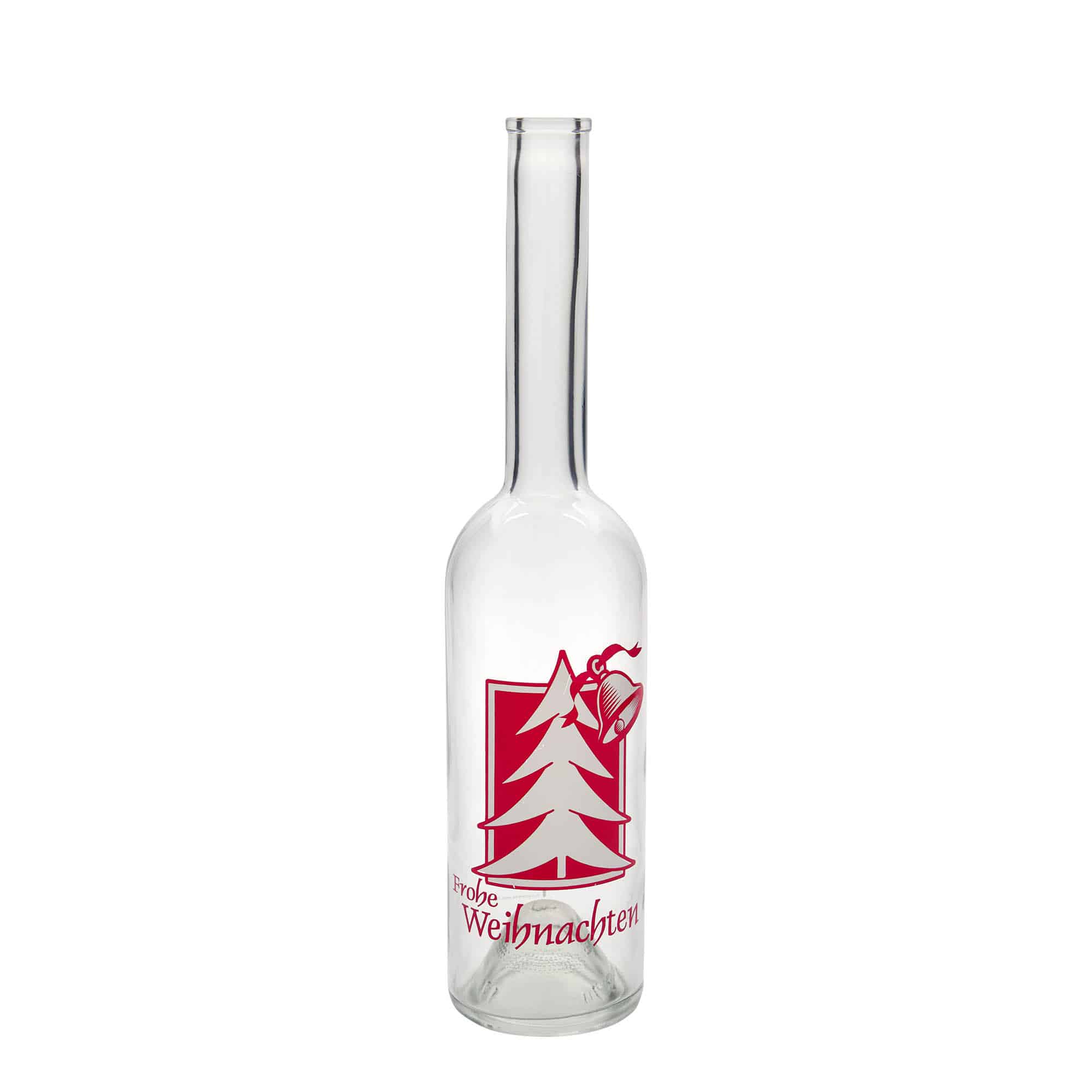 Glazen fles 'Opera', 500 ml, motief: Kerstgroet, monding: kurk Glazen fles 'Opera', 500 ml, motief: Kerstgroet, monding: kurk
