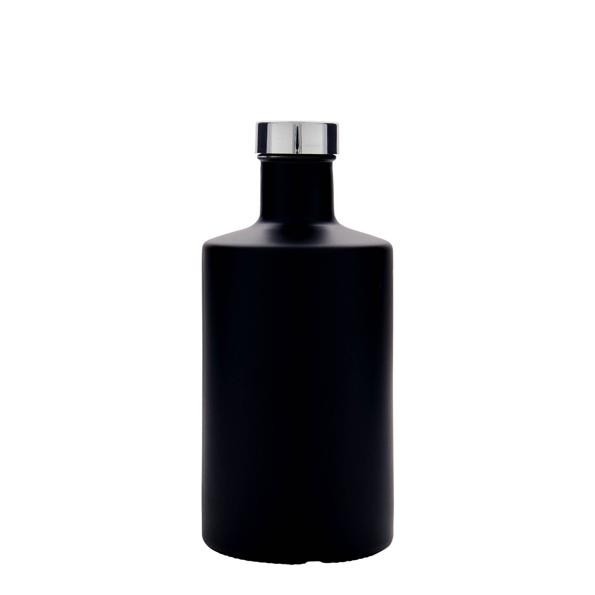 Glazen fles 'Caroline', 500 ml, zwart, monding: GPI 33 Glazen fles 'Caroline', 500 ml, zwart, monding: GPI 33